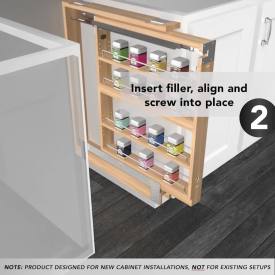 Rev-A-Shelf 432 9" Base Filler W/Soft Close BB Slides 432-BFSC-9C