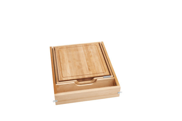 Rev-A-Shelf Wood Knife Org W/SC and Cutting Board 24" FF - H SLIDE 4KCB-24HSC-1