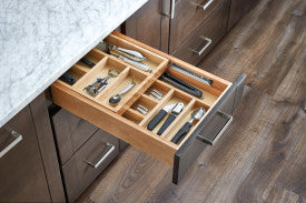 Rev-A-Shelf Wood Tiered DBL Cutlery Org W.SC 18" FL - H Slide 4WTCD-419HFLSC-1