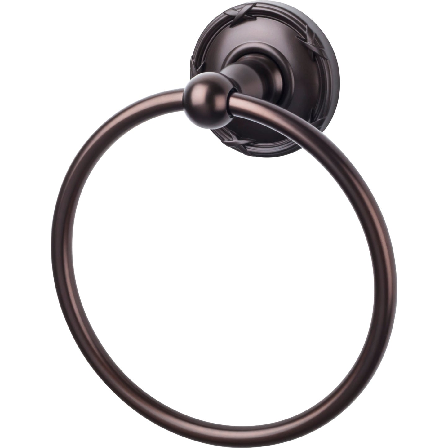Top Knobs ED5ORBE Edwardian Bath Ring Ribbon Backplate Oil Rubbed Bronze