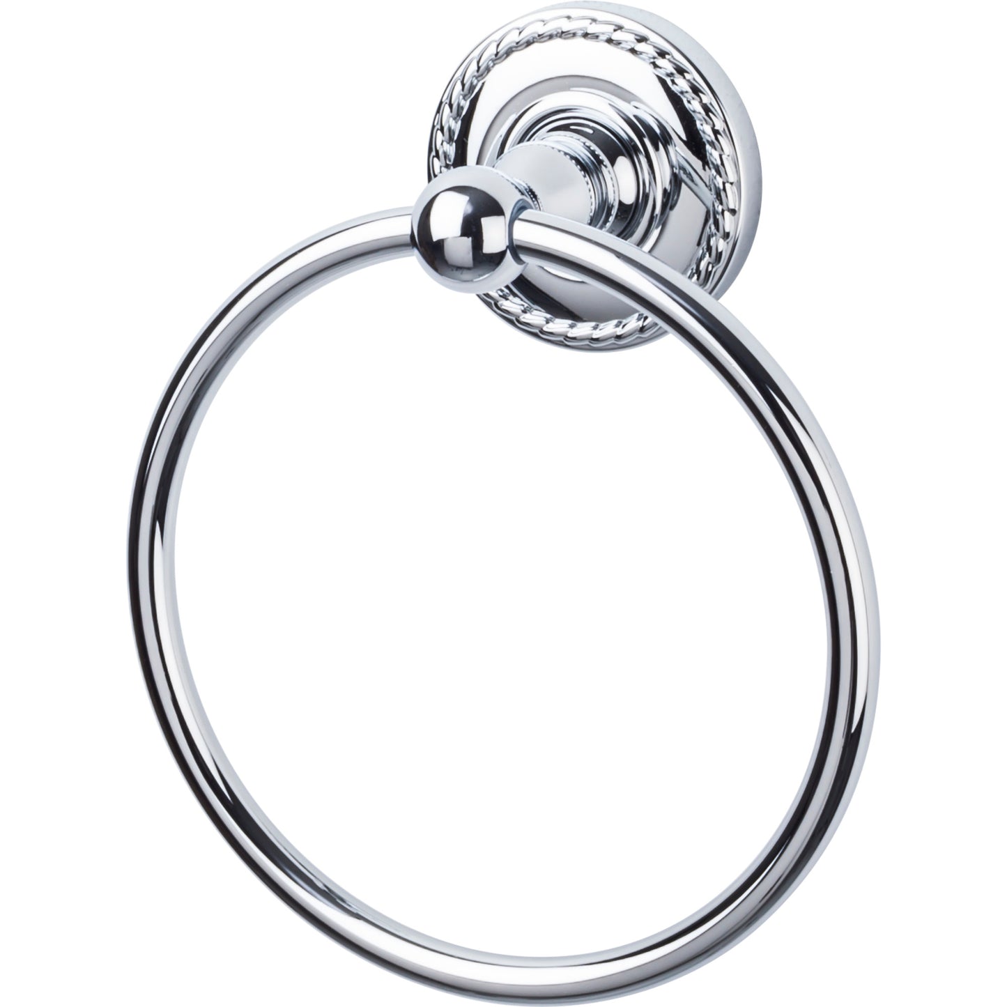 Top Knobs ED5PCF Edwardian Bath Ring Rope Backplate Polished Chrome
