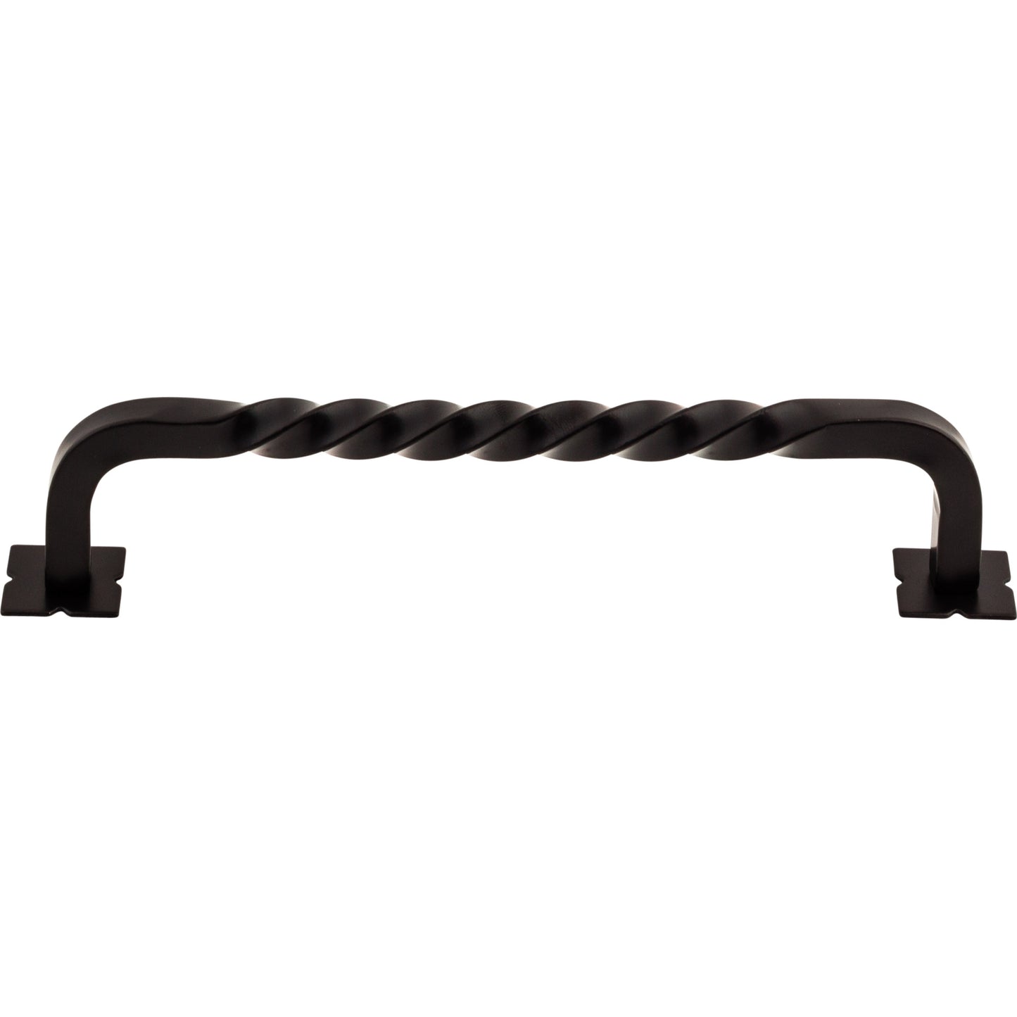 Top Knobs M737 Square Twist D Pull 6 Inch (c-c) w/Backplates Patina Black