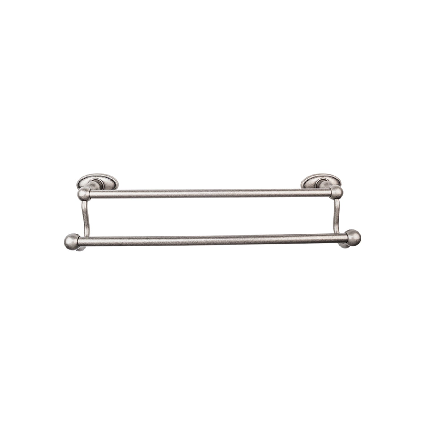 Top Knobs ED11APC Edwardian Bath Towel Bar 30 In. Double - Oval Backplate Antique Pewter