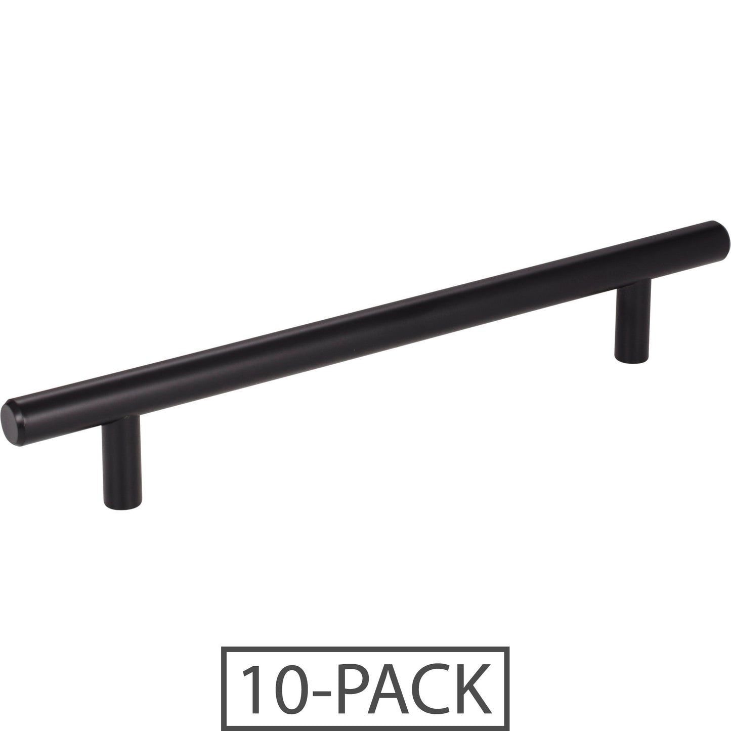 Elements 220-10 Naples 10-Pack of the 176 mm (6-15/16") Overall Length 7/16" Diameter Steel Cabinet Bar Pull with Beveled Ends. Holes are 128 mm center-to-center.