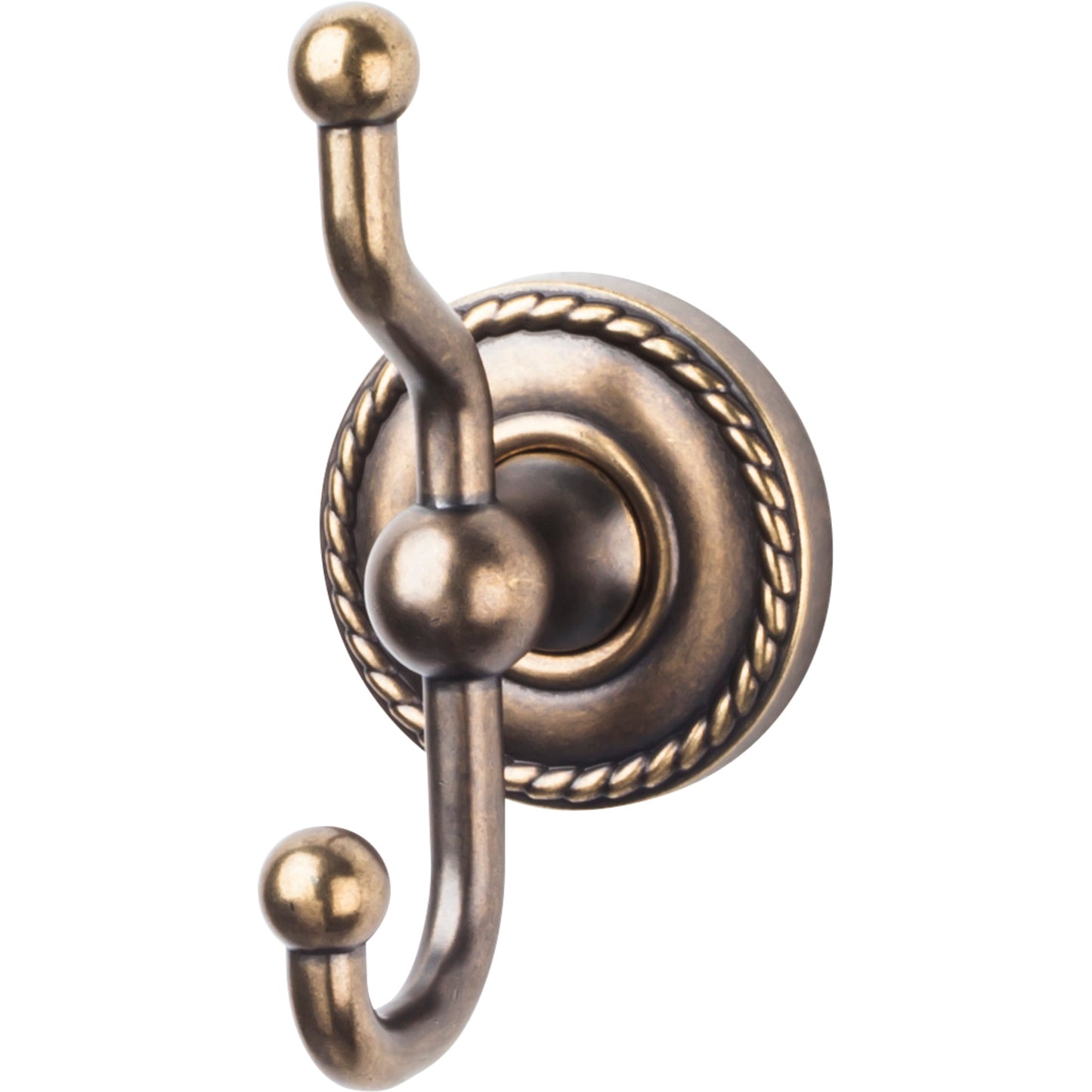 Top Knobs ED2GBZF Edwardian Bath Double Hook Rope Backplate German Bronze