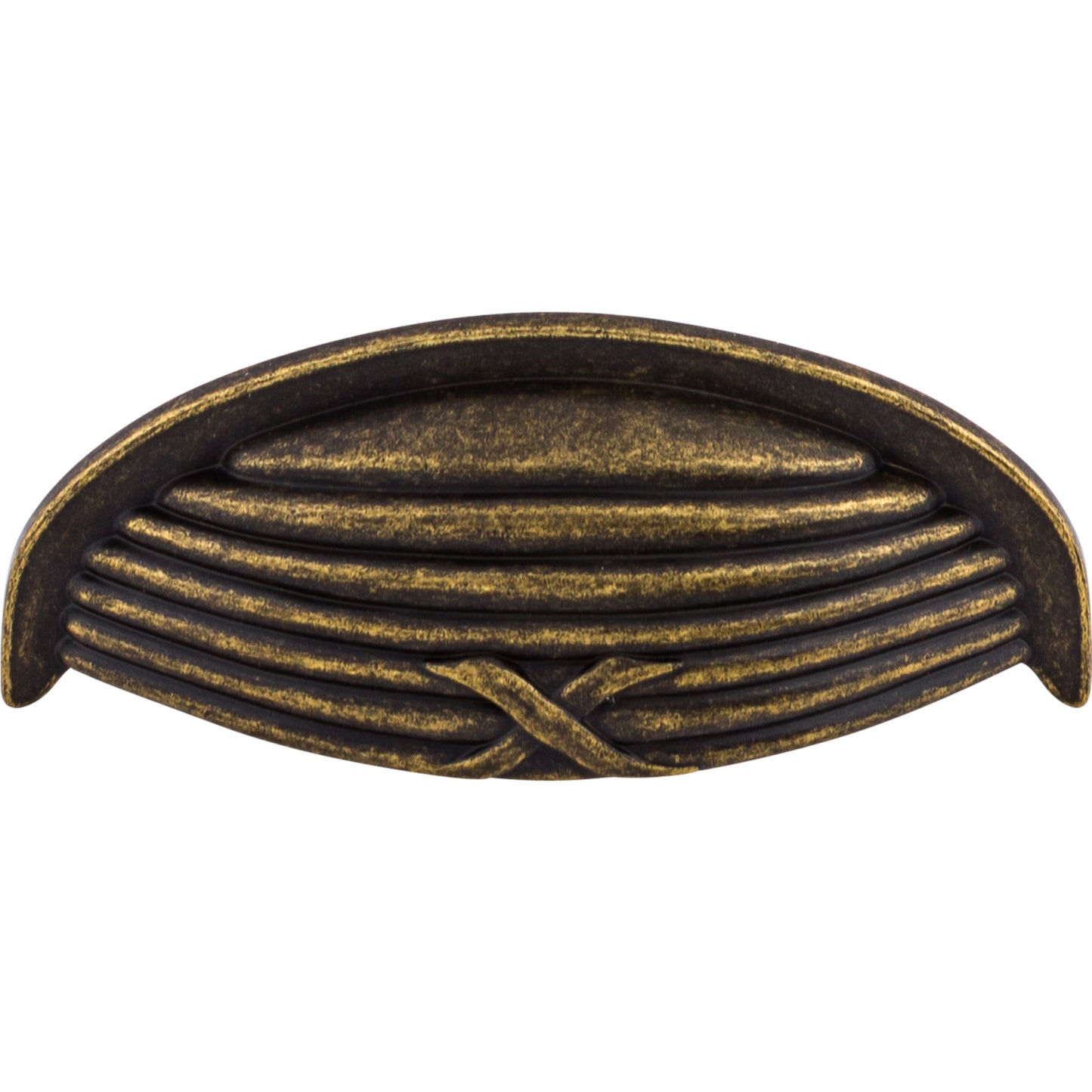 Top Knobs M939 Ribbon & Reed Cup Pull 3 Inch (c-c) German Bronze