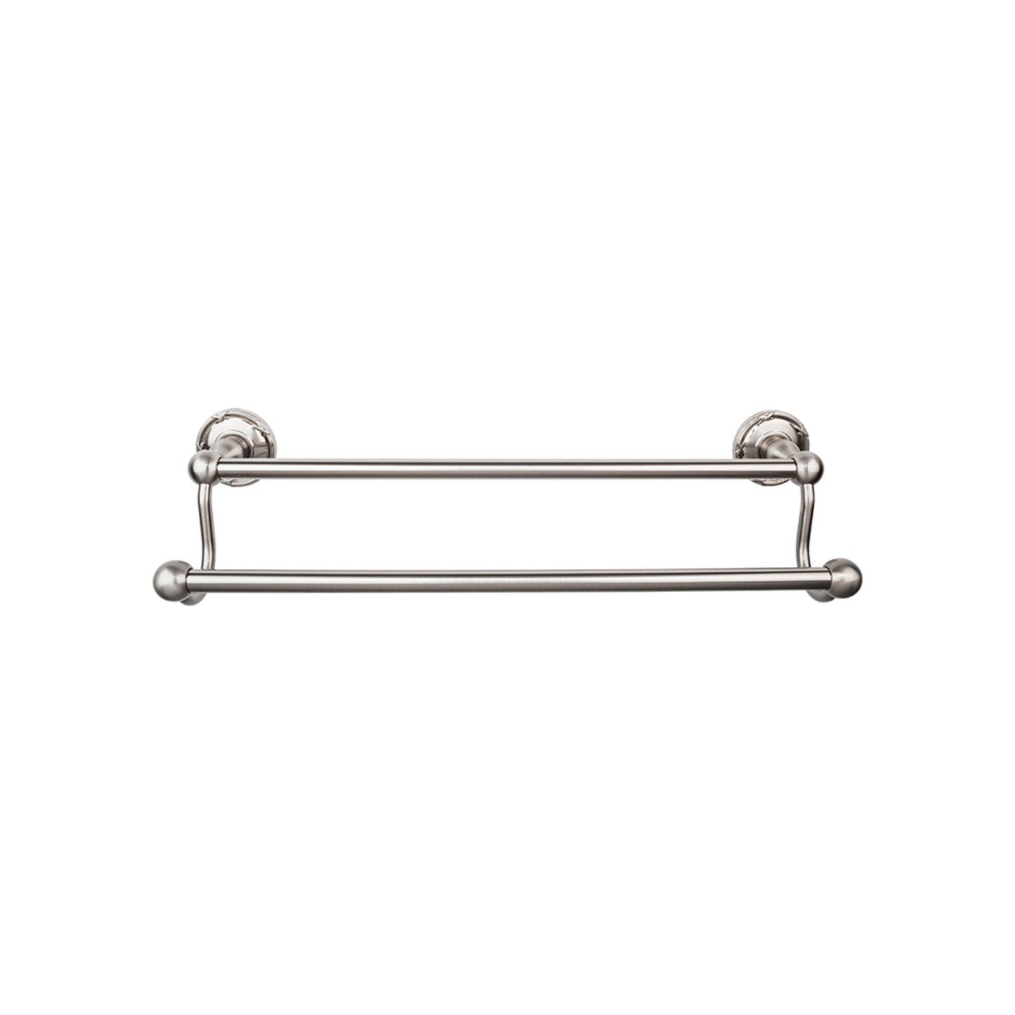 Top Knobs ED9BSNE Edwardian Bath Towel Bar 24 Inch Double - Ribbon Bplate Brushed Satin Nickel
