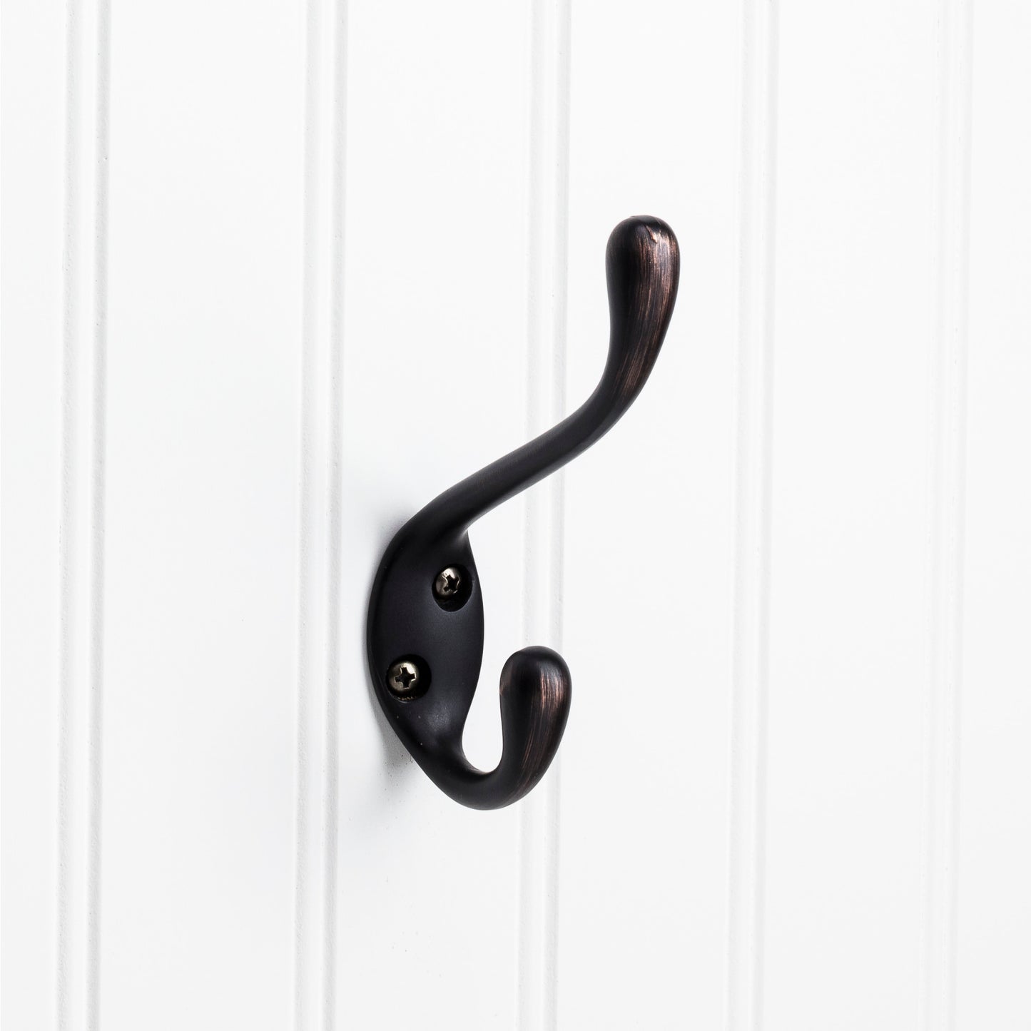 Elements YD40-450 Hooks 4-1/2" Double zinc wall mount coat hook.