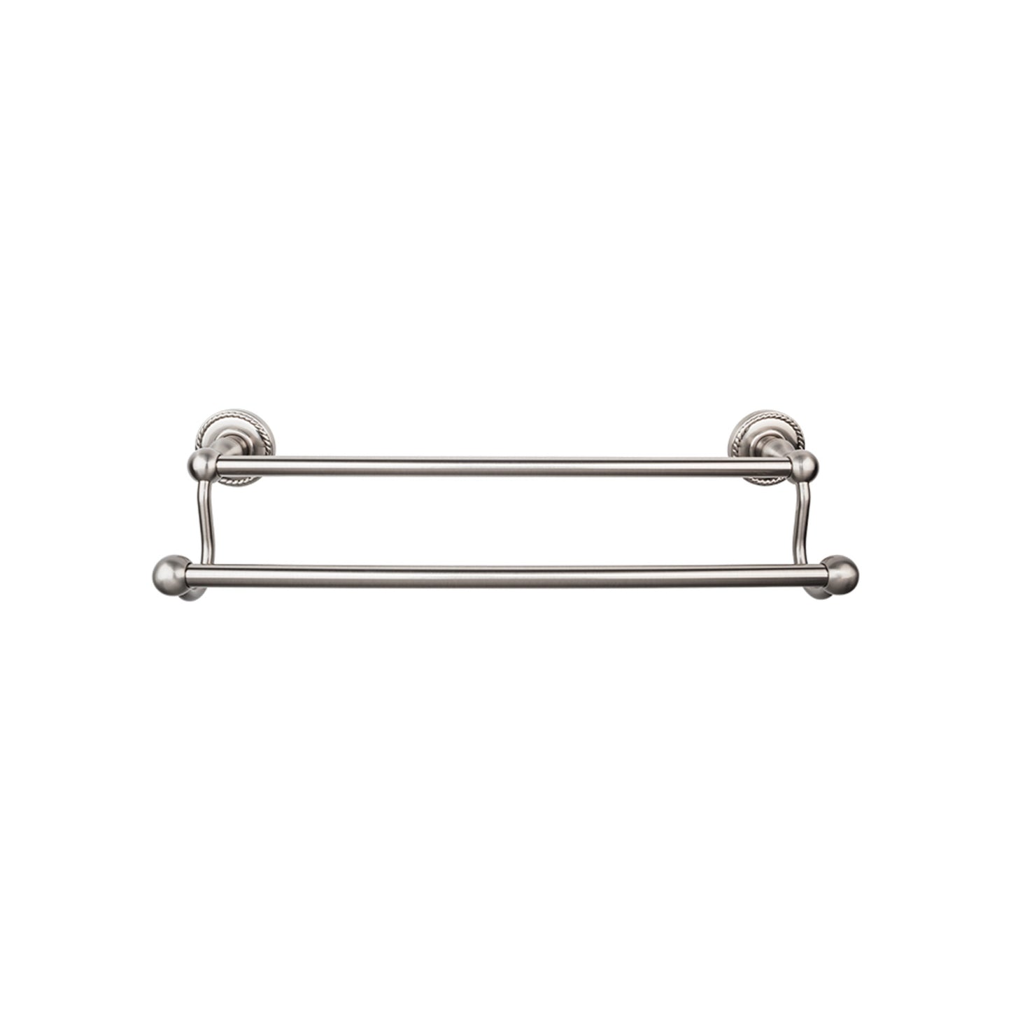 Top Knobs ED9BSNF Edwardian Bath Towel Bar 24 In. Double - Rope Backplate Brushed Satin Nickel