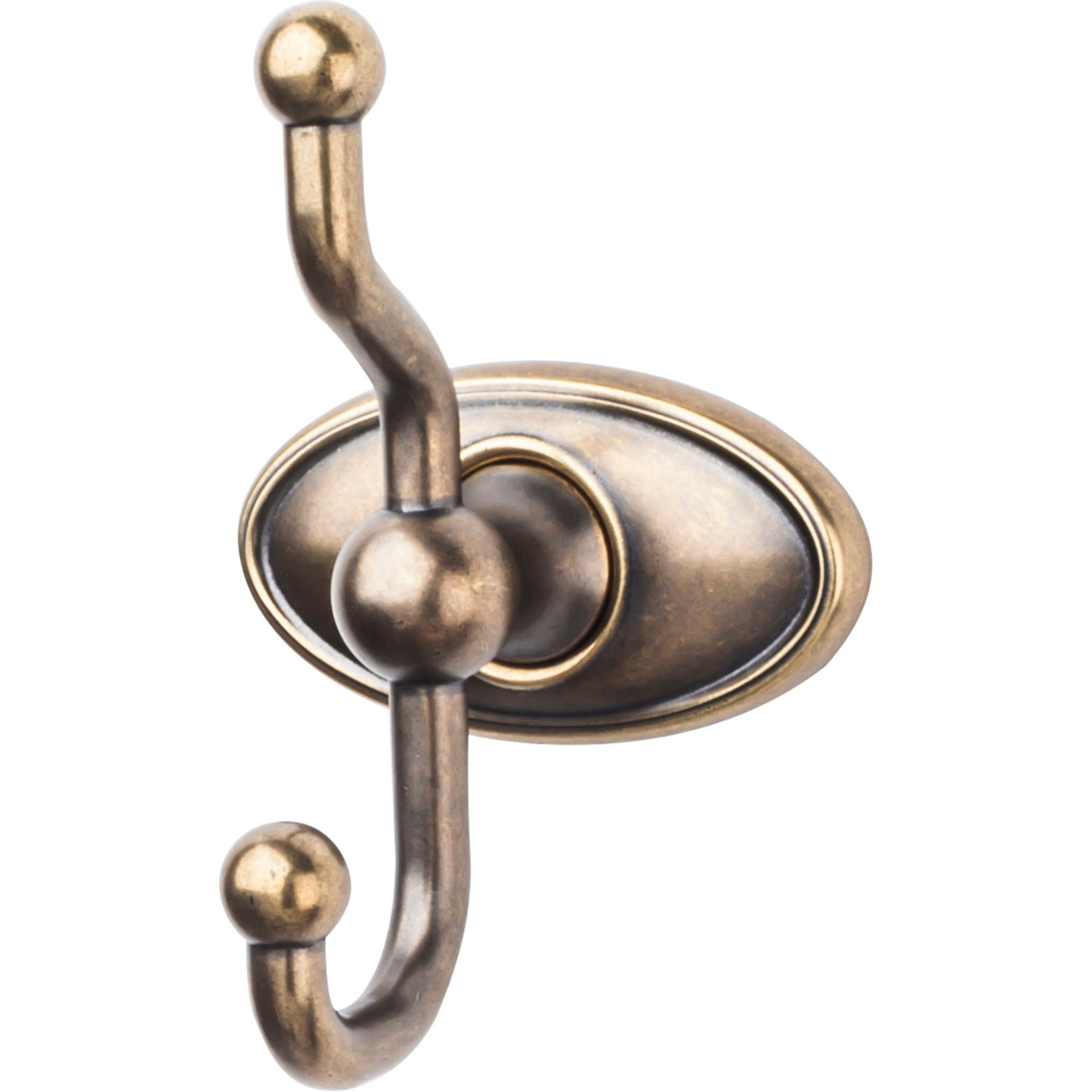 Top Knobs ED2GBZC Edwardian Bath Double Hook Oval Backplate German Bronze