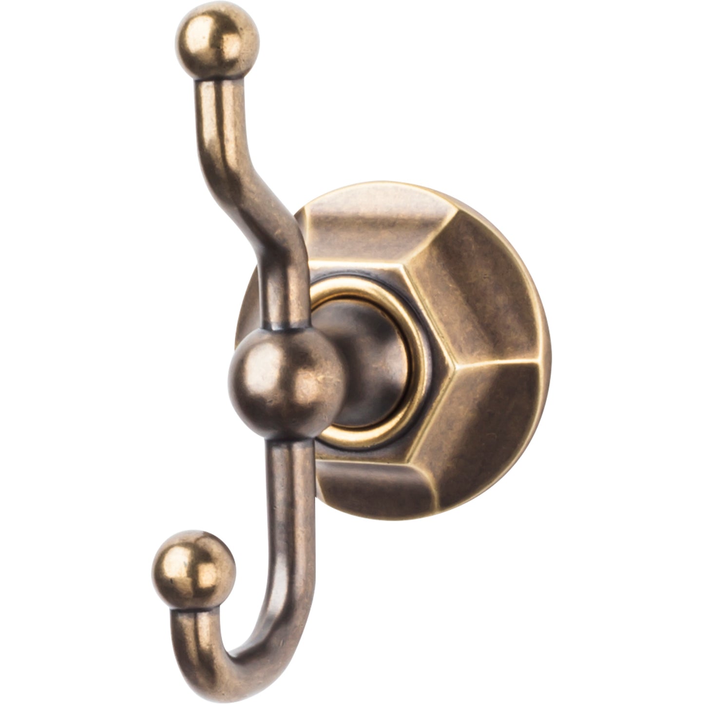 Top Knobs ED2GBZB Edwardian Bath Double Hook Hex Backplate German Bronze