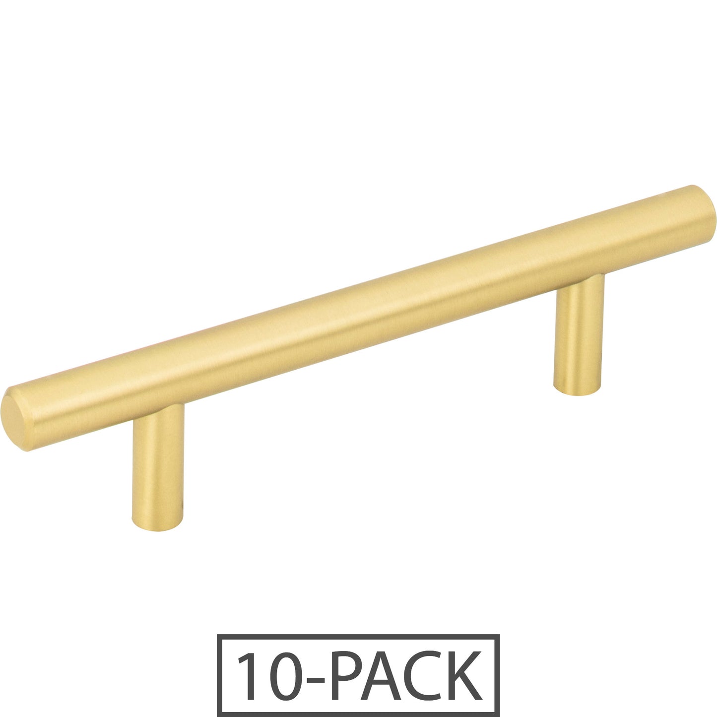 Elements 136-10 Naples 10-Pack of the 136 mm (5-3/8") Overall Length 7/16" Diameter Steel Cabinet Bar Pull with Beveled Ends. Holes are 3" center-to-center.