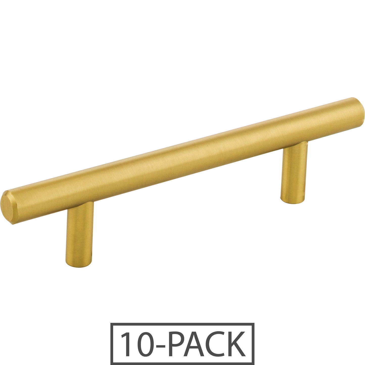 Elements 156-10 Naples 10-Pack of the 156 mm (6-1/8") Overall Length 7/16" Diameter Steel Cabinet Bar Pull with Beveled Ends. Holes are 96 mm center-to-center.
