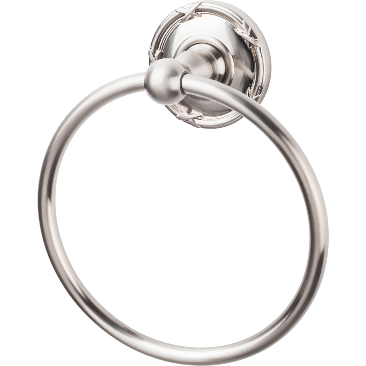 Top Knobs ED5BSNE Edwardian Bath Ring Ribbon Backplate Brushed Satin Nickel