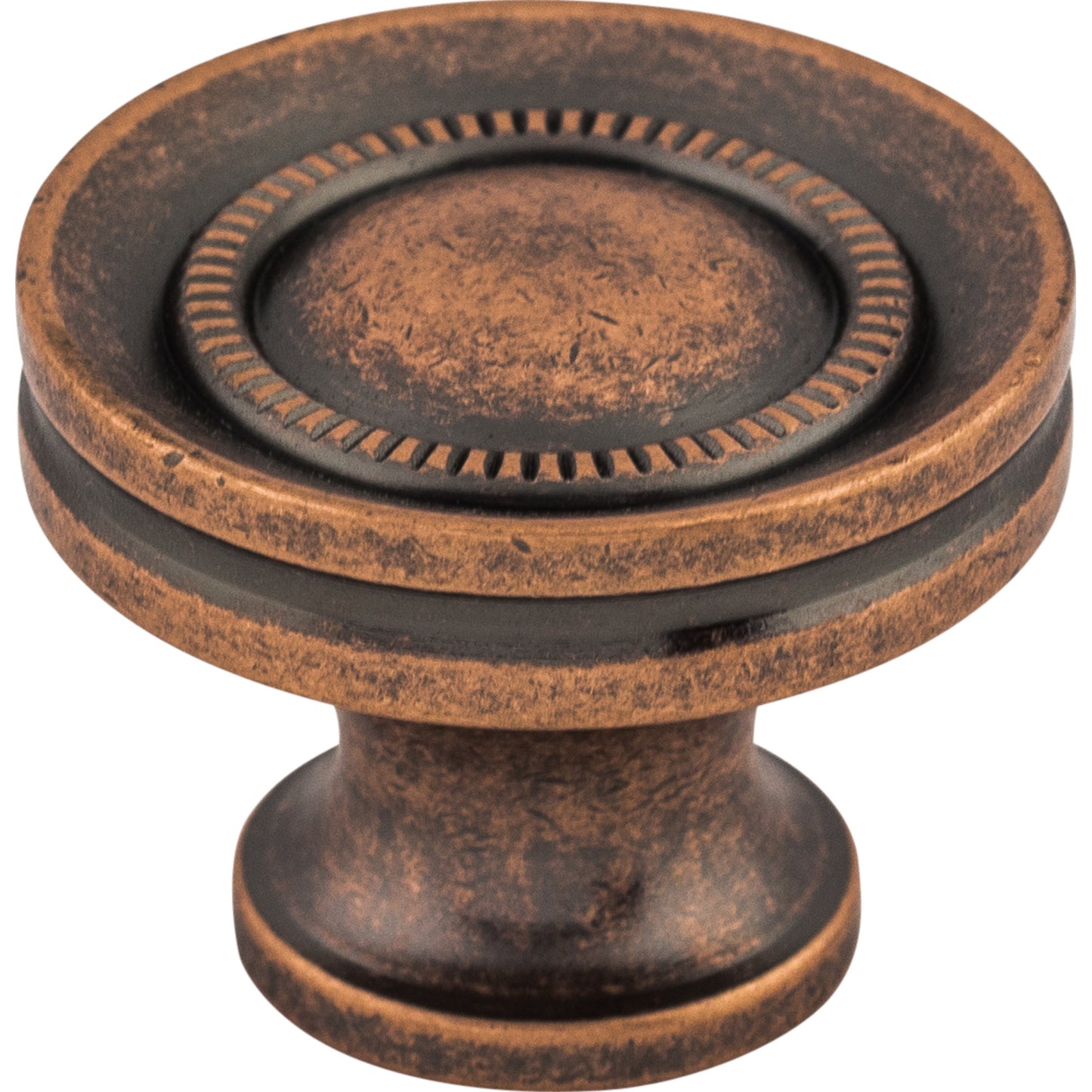 Top Knobs M297 Button Faced Knob 1 1/4 Inch Antique Copper