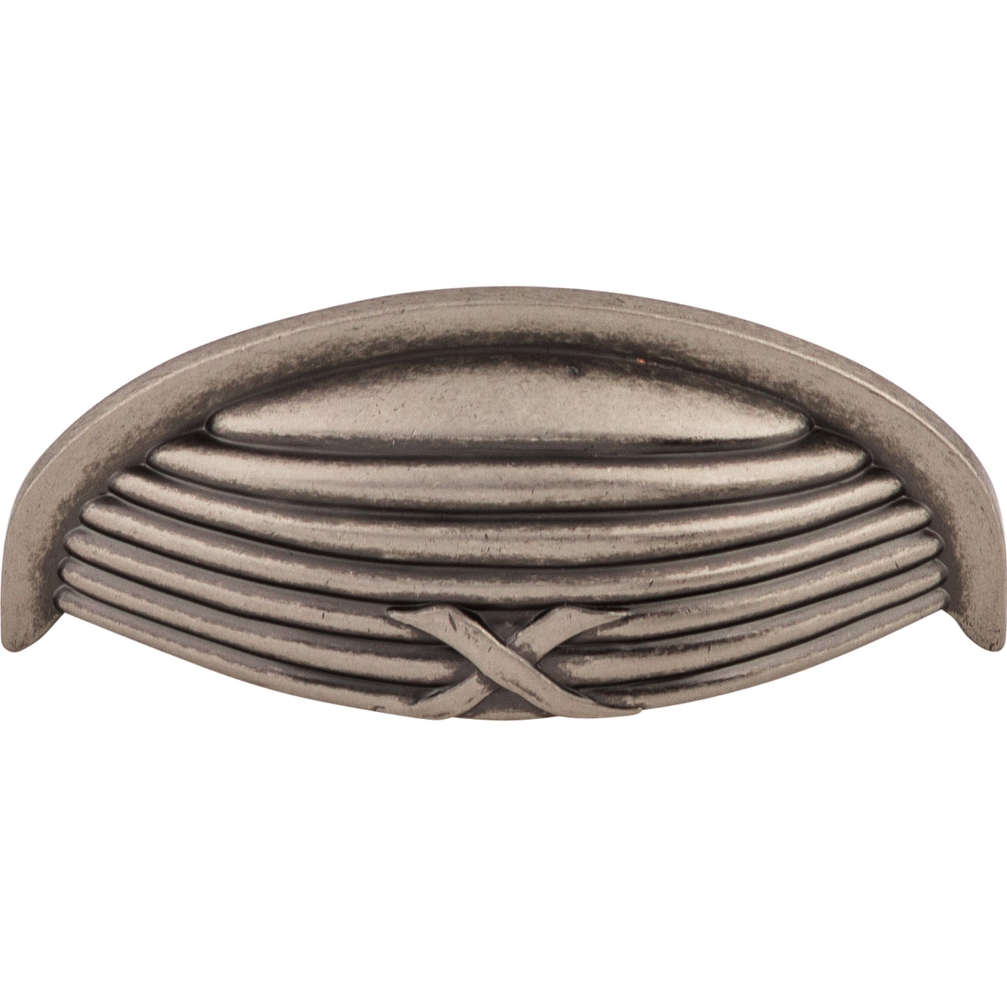 Top Knobs M938 Ribbon & Reed Cup Pull 3 Inch (c-c) Pewter Antique