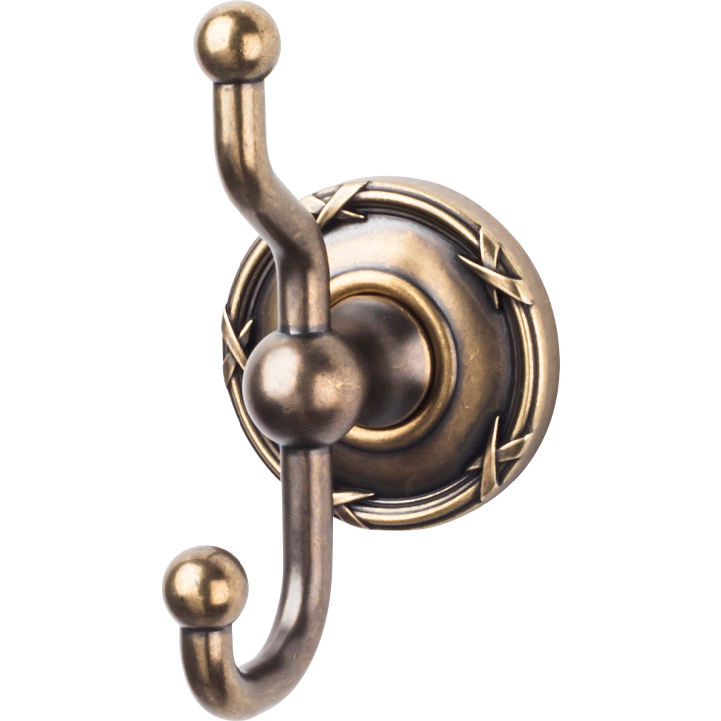 Top Knobs ED2GBZE Edwardian Bath Double Hook Ribbon Backplate German Bronze