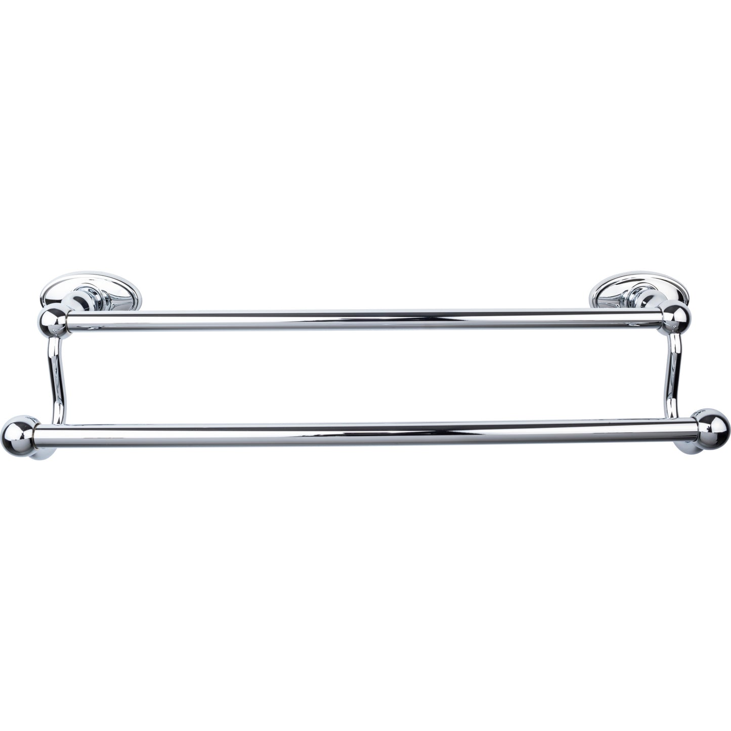 Top Knobs ED7PCC Edwardian Bath Towel Bar 18 In. Double - Oval Backplate Polished Chrome
