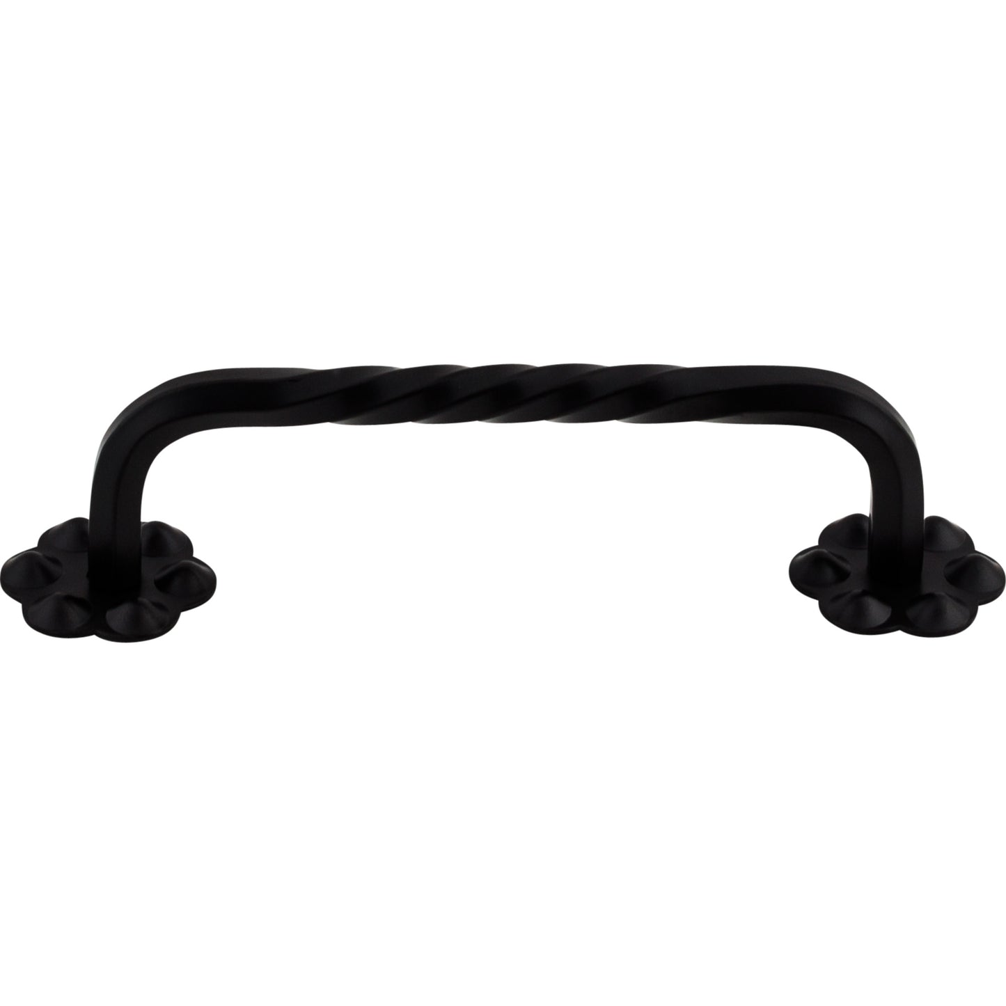 Top Knobs M650 Thin Twist D Pull 3 15/16 Inch (c-c) w/Backplate Patina Black