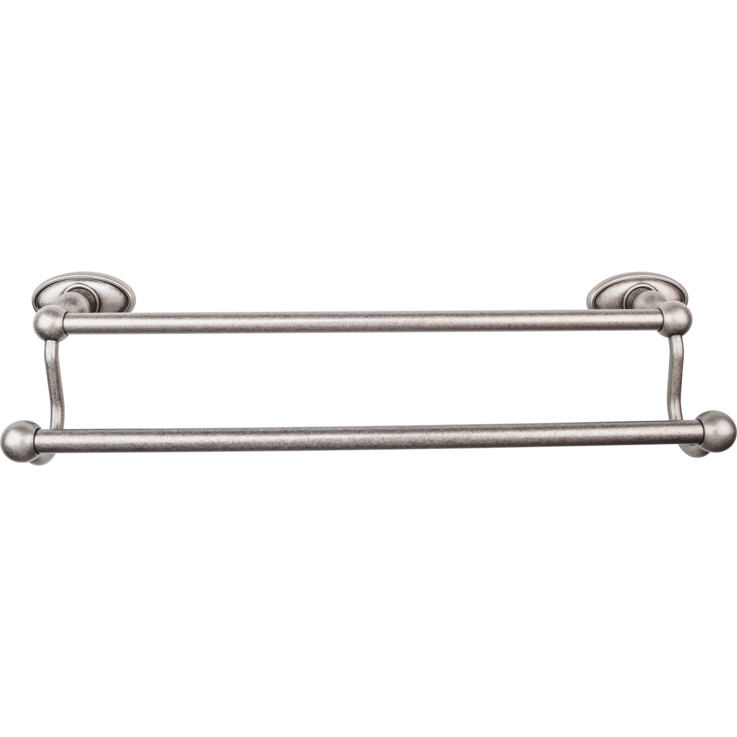 Top Knobs ED7APC Edwardian Bath Towel Bar 18 In. Double - Oval Backplate Antique Pewter