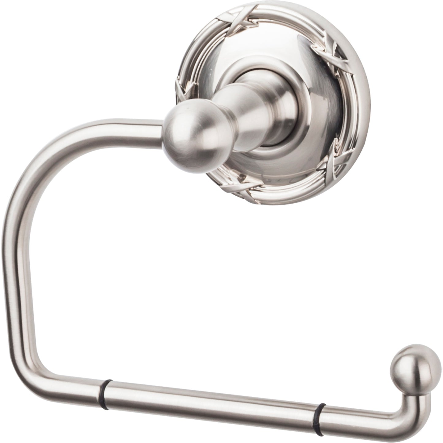Top Knobs ED4BSNE Edwardian Bath Tissue Hook Ribbon Backplate Brushed Satin Nickel