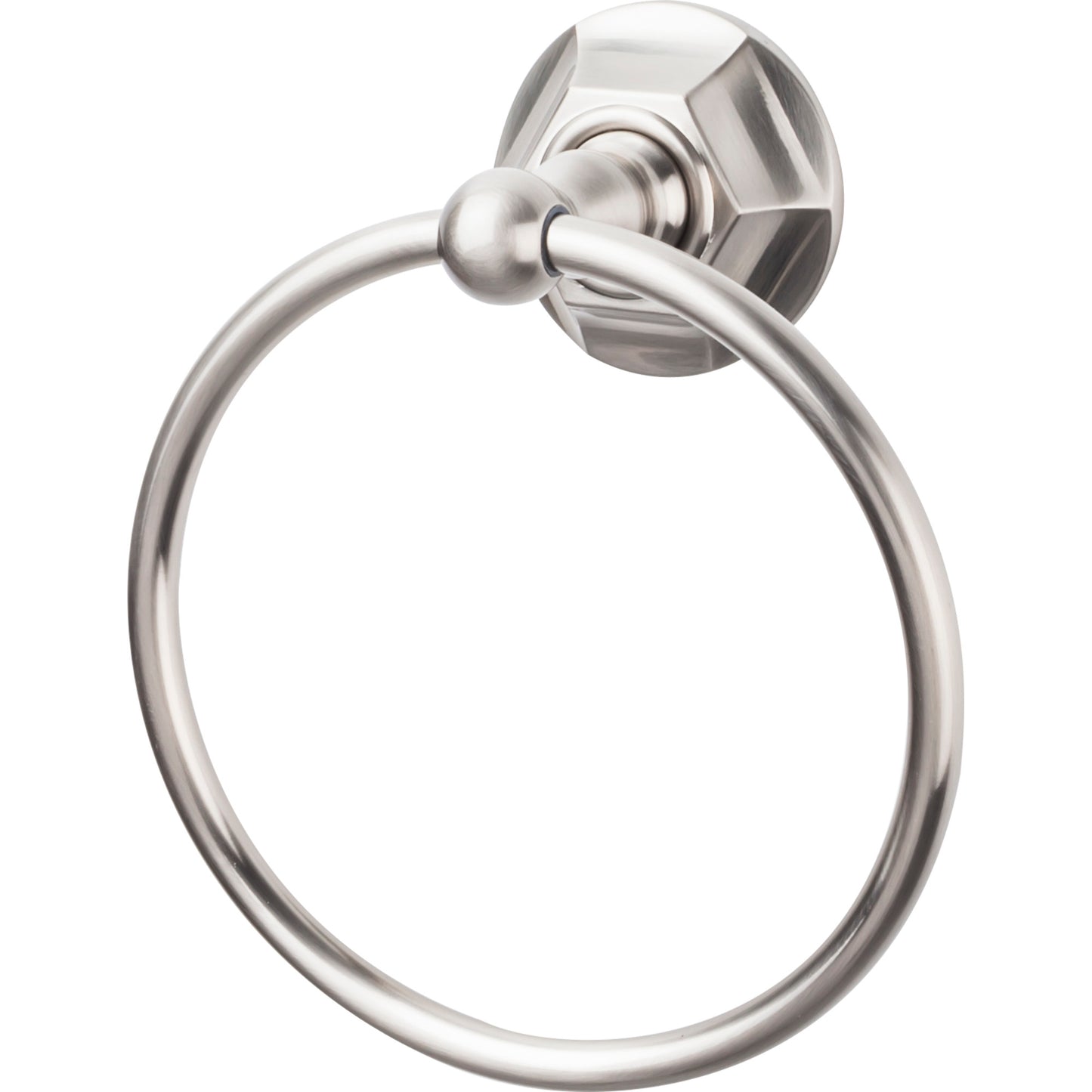 Top Knobs ED5BSNB Edwardian Bath Ring Hex Backplate Brushed Satin Nickel