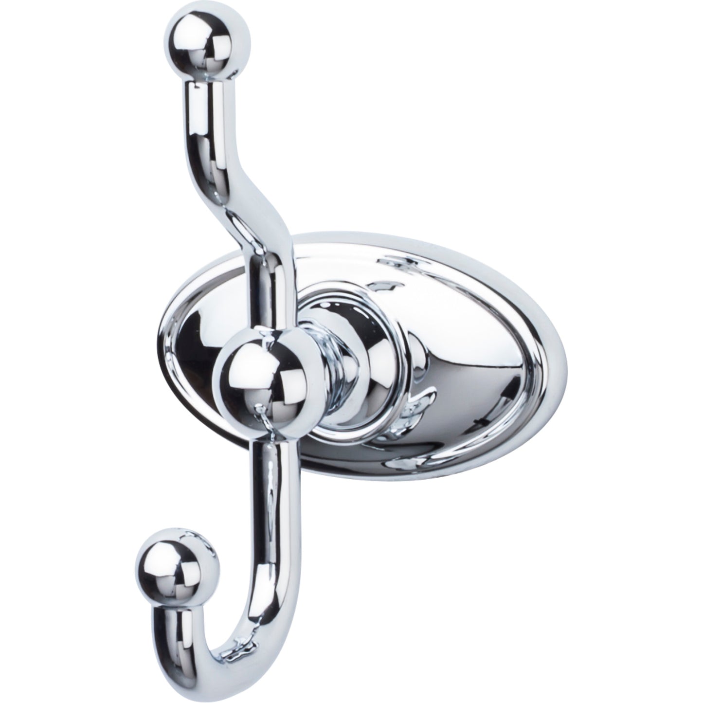 Top Knobs ED2PCC Edwardian Bath Double Hook Oval Backplate Polished Chrome