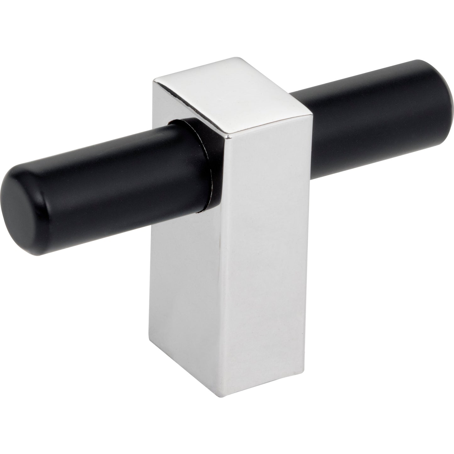 Jeffrey Alexander 478T Larkin 2 2-3/8" Overall Length Matte Black with Polished Chrome Larkin "T" Knob