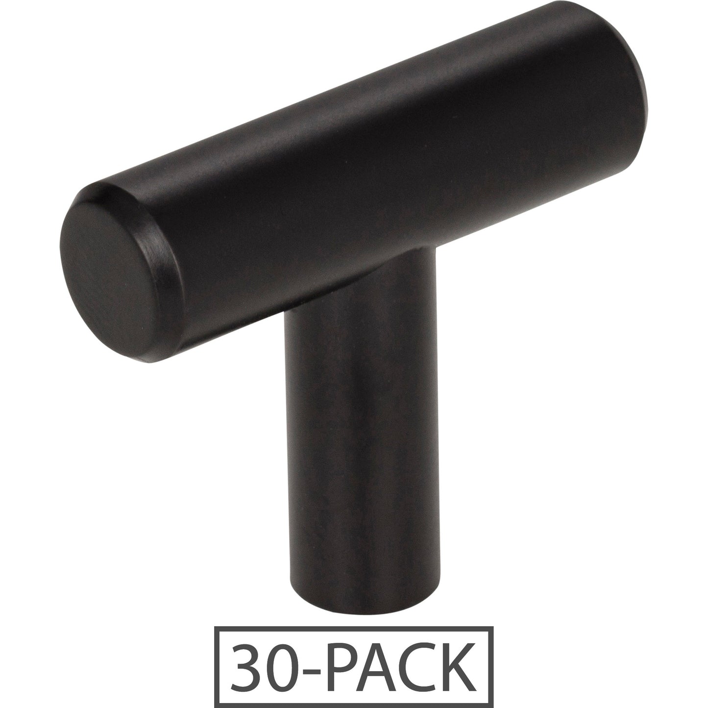 Elements 40-30 Naples 30-Pack of the 40 mm (1-9/16") Overall Length 7/16" Diameter Steel Cabinet Bar Pull "T" Knob with Beveled Ends.