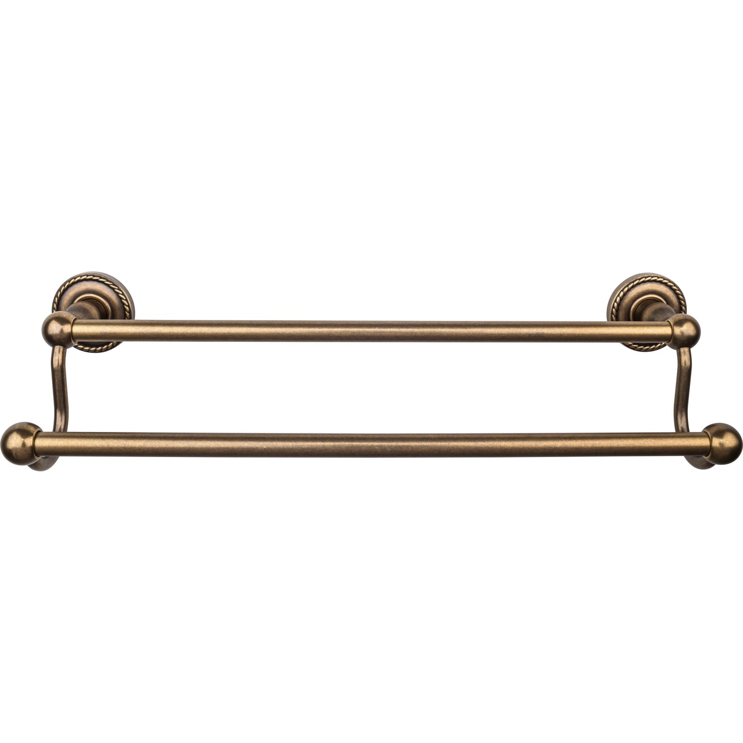 Top Knobs ED7GBZF Edwardian Bath Towel Bar 18 In. Double - Rope Backplate German Bronze