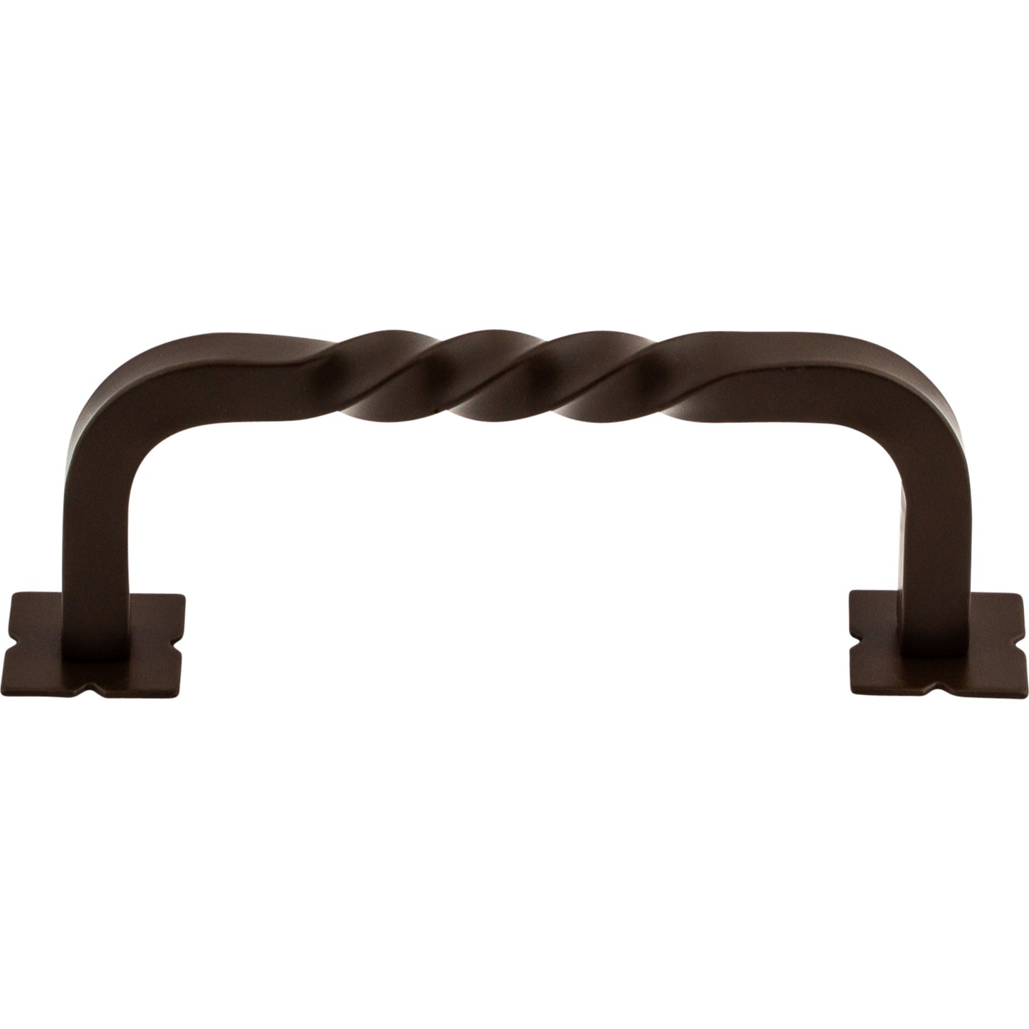 Top Knobs M784 Square Twist D Pull 3 3/4 inch (c-c) w/Backplates Oil Rubbed Bronze