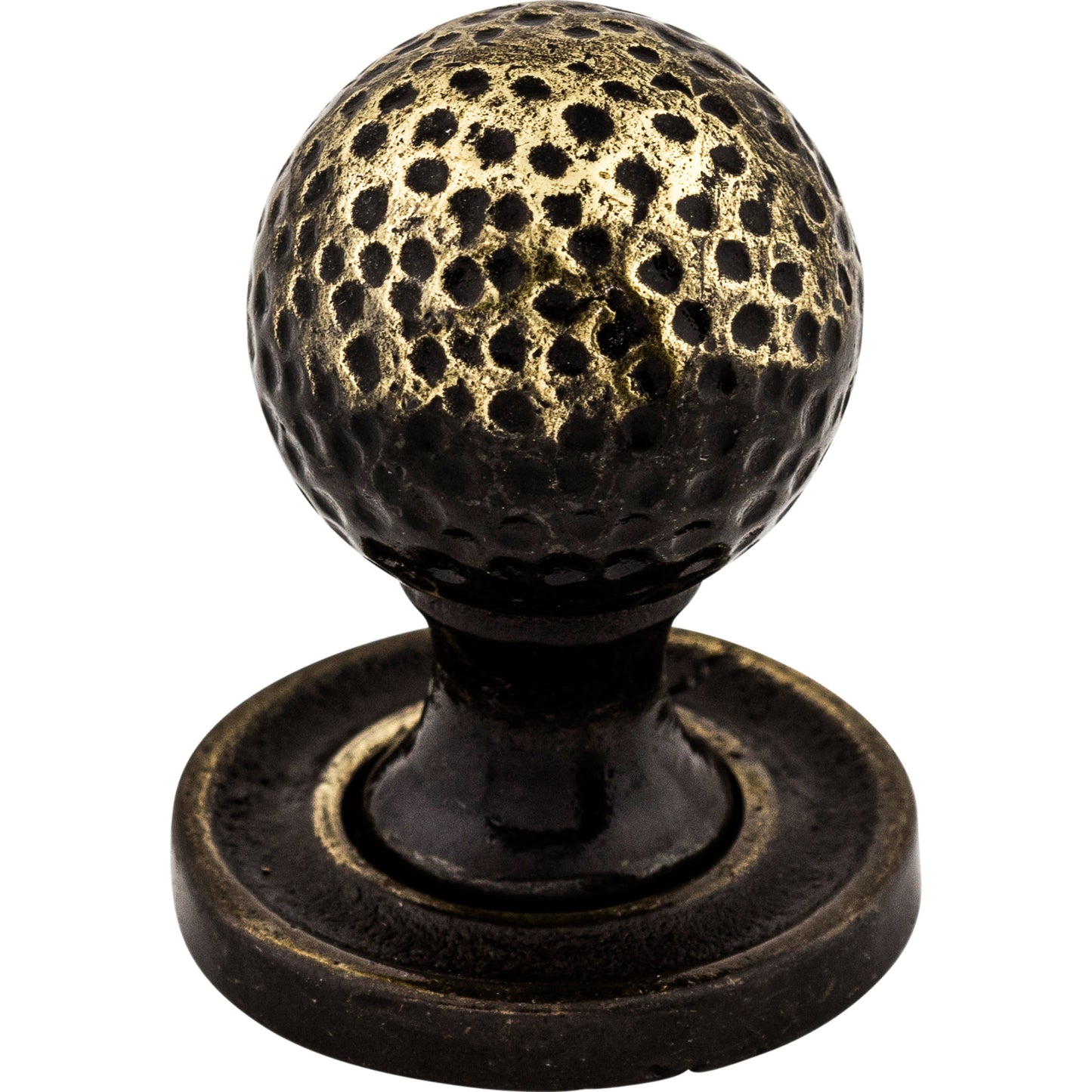 Top Knobs M44 Paris Knob Mottled 1 1/4 Inch w/Backplate Dark Antique Brass