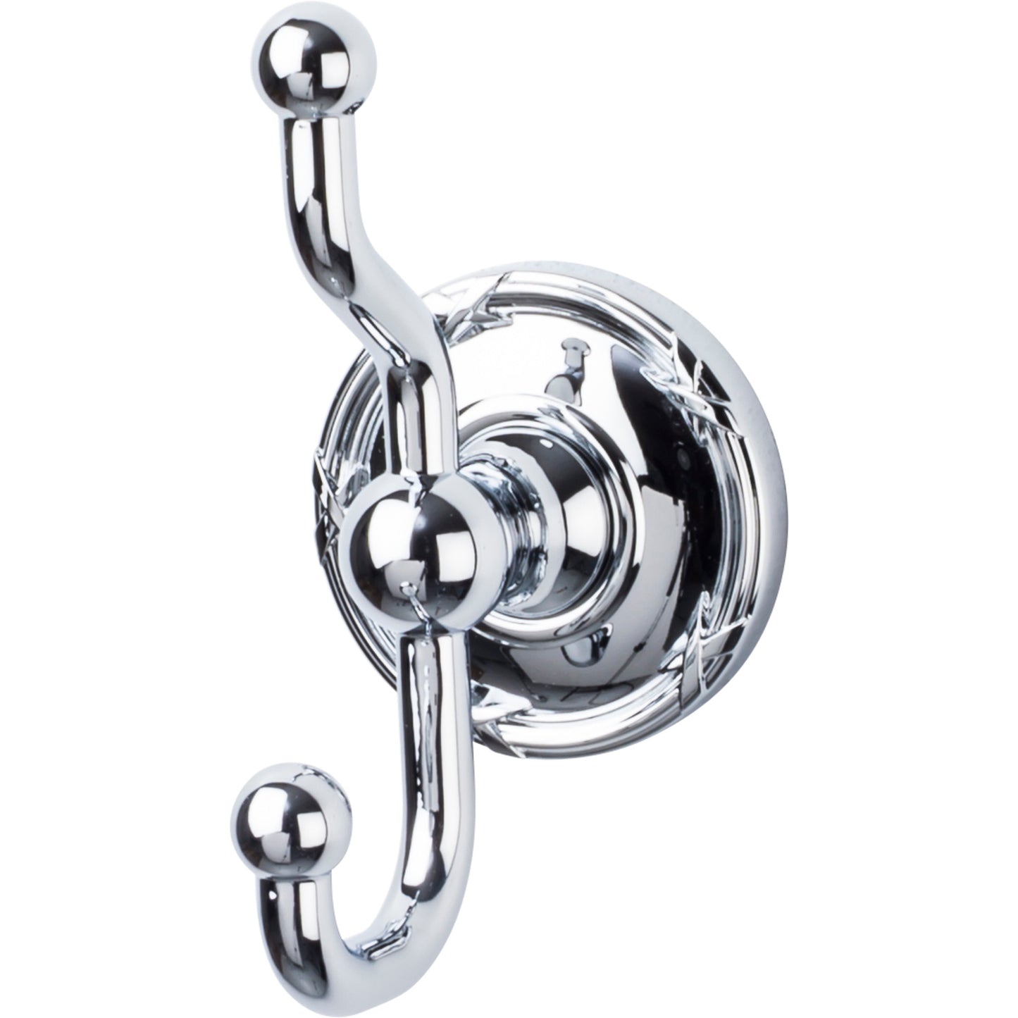 Top Knobs ED2PCE Edwardian Bath Double Hook Ribbon Backplate Polished Chrome