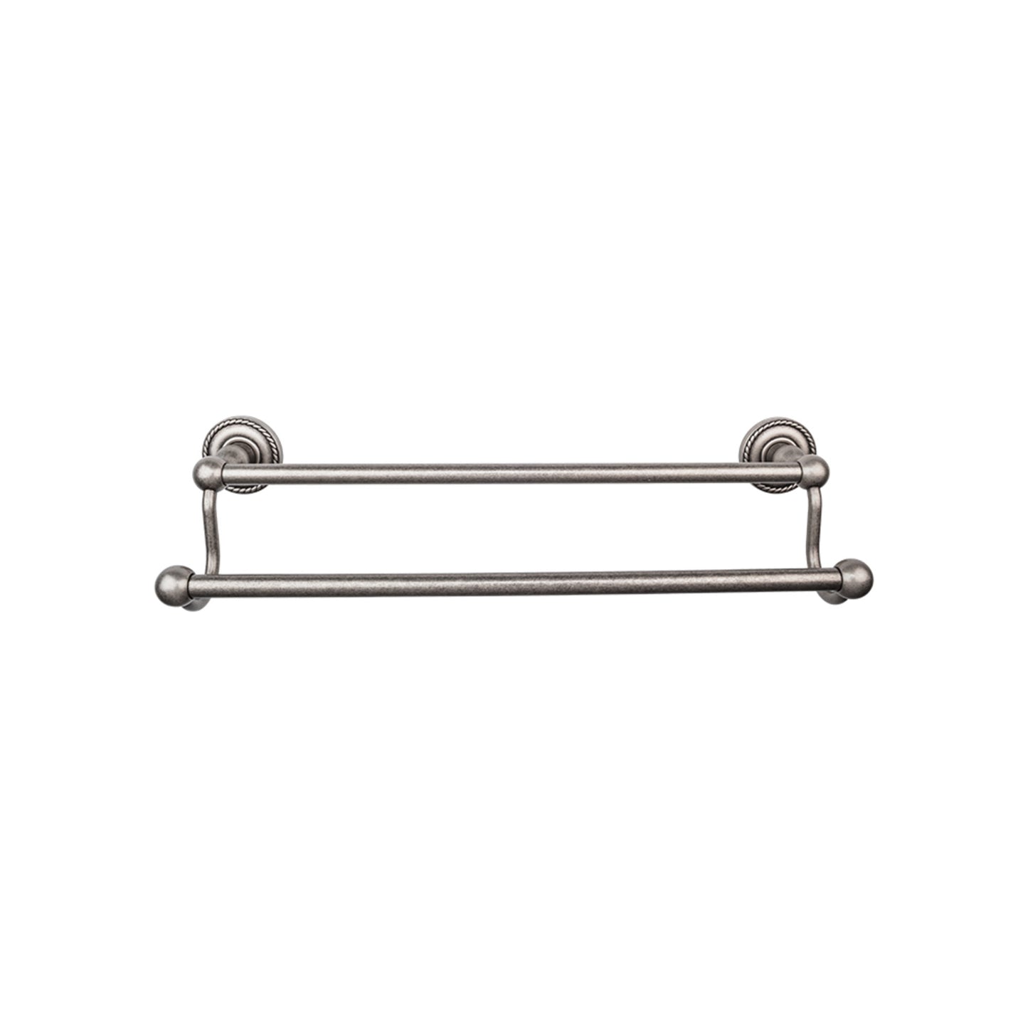 Top Knobs ED11APF Edwardian Bath Towel Bar 30 In. Double - Rope Backplate Antique Pewter