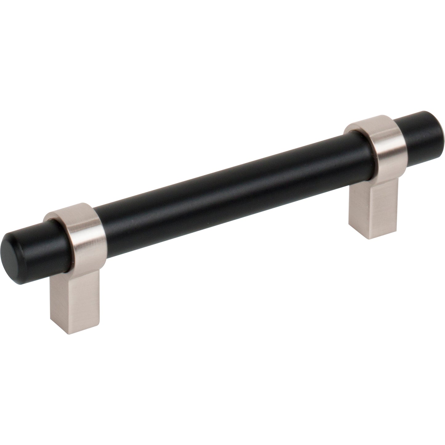 Elements 596 Key Grande 96 mm Center-to-Center Matte Black with Satin Nickel Key Grande Cabinet Bar Pull