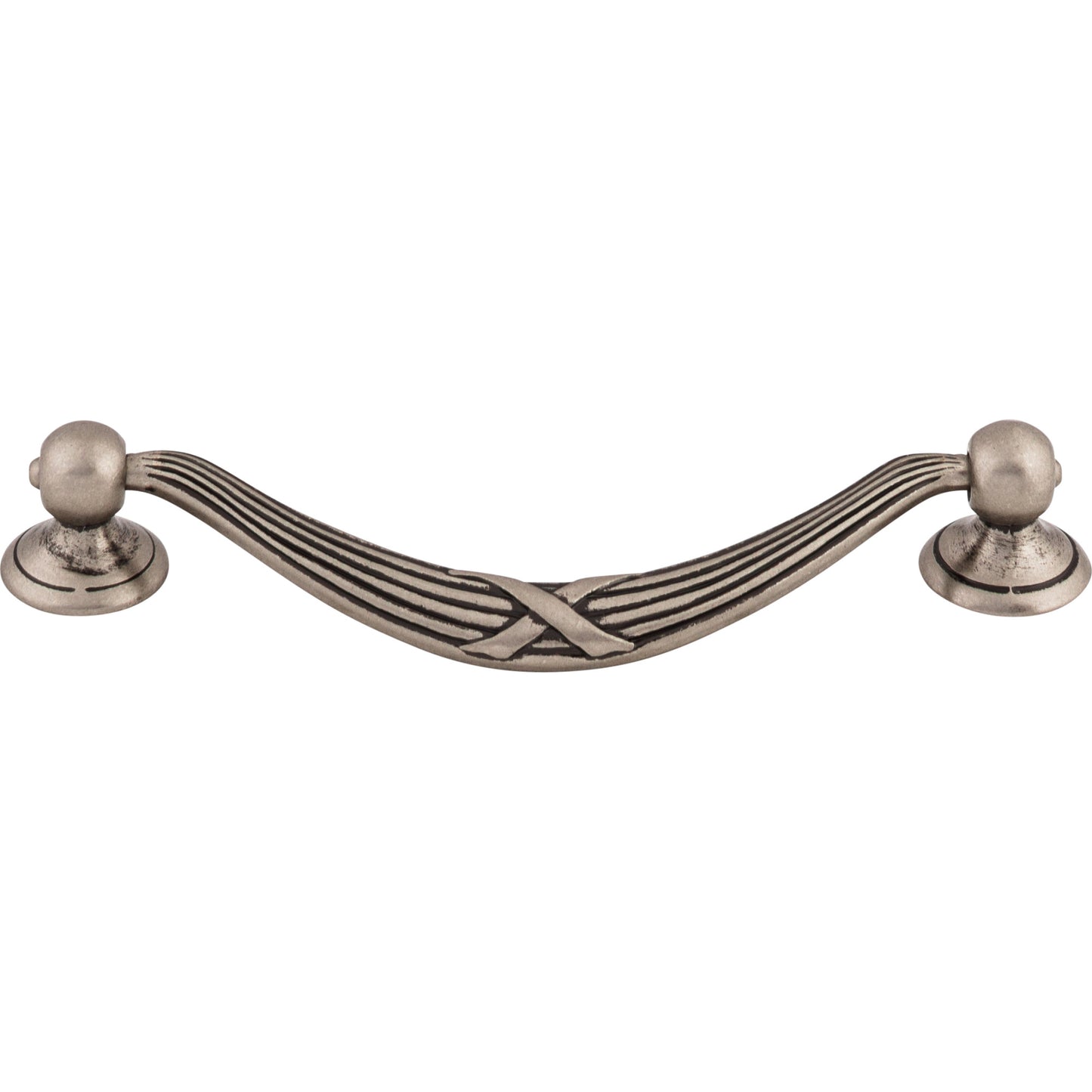 Top Knobs M932 Ribbon & Reed Drop Pull 5 1/16 Inch (c-c) Pewter Antique