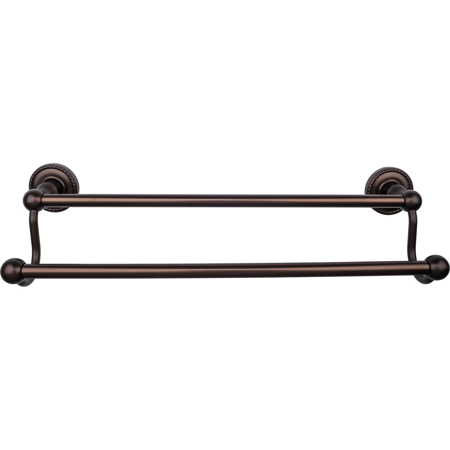 Top Knobs ED7ORBF Edwardian Bath Towel Bar 18 In. Double - Rope Backplate Oil Rubbed Bronze