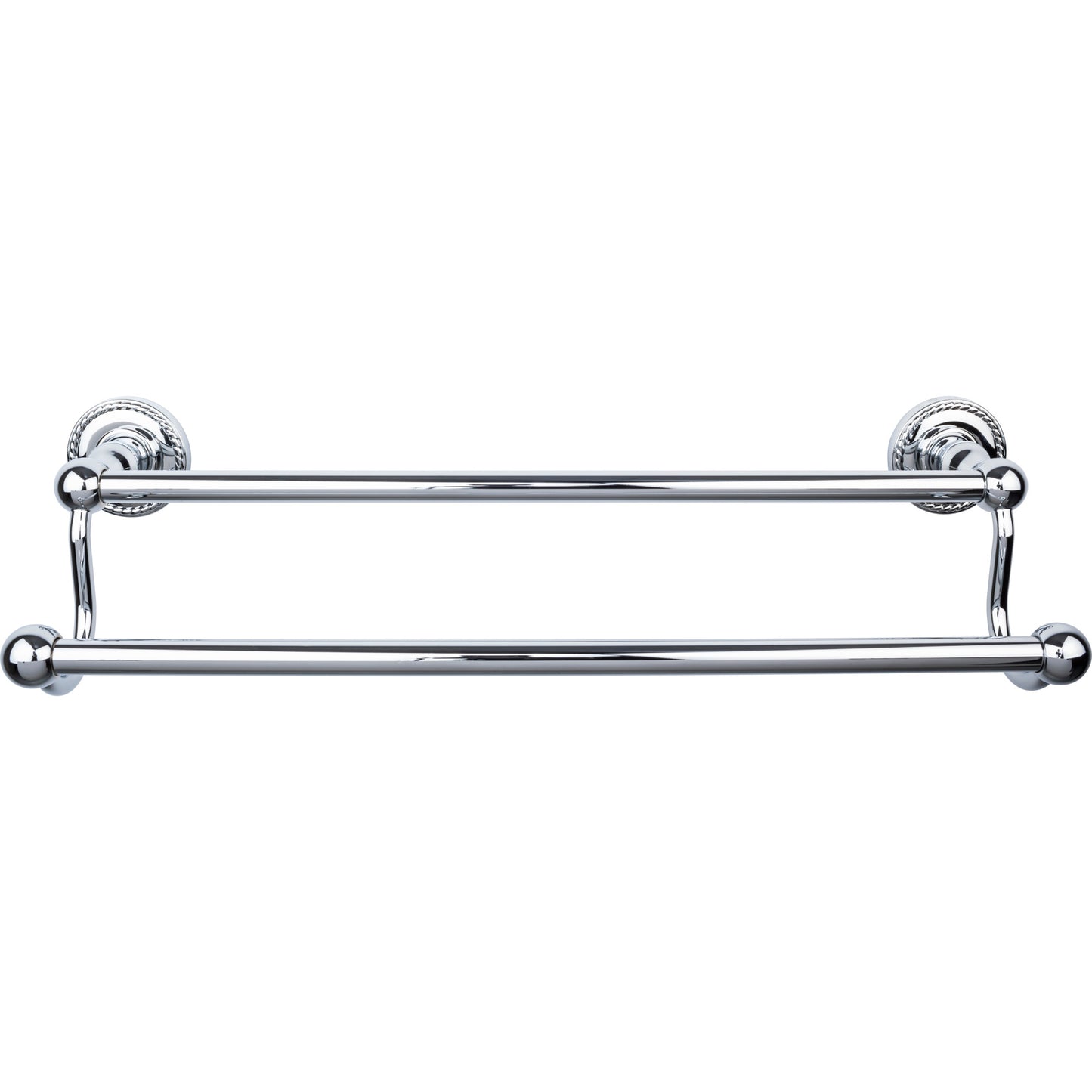 Top Knobs ED7PCF Edwardian Bath Towel Bar 18 In. Double - Rope Backplate Polished Chrome