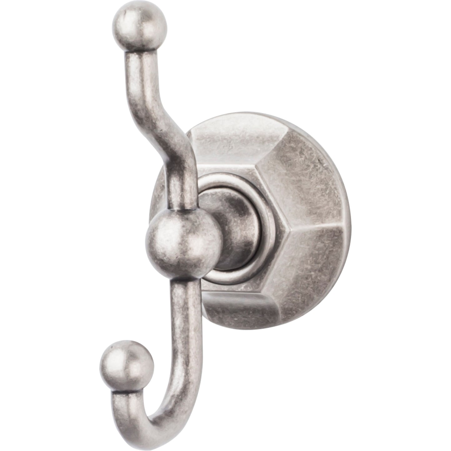Top Knobs ED2APB Edwardian Bath Double Hook Hex Backplate Antique Pewter