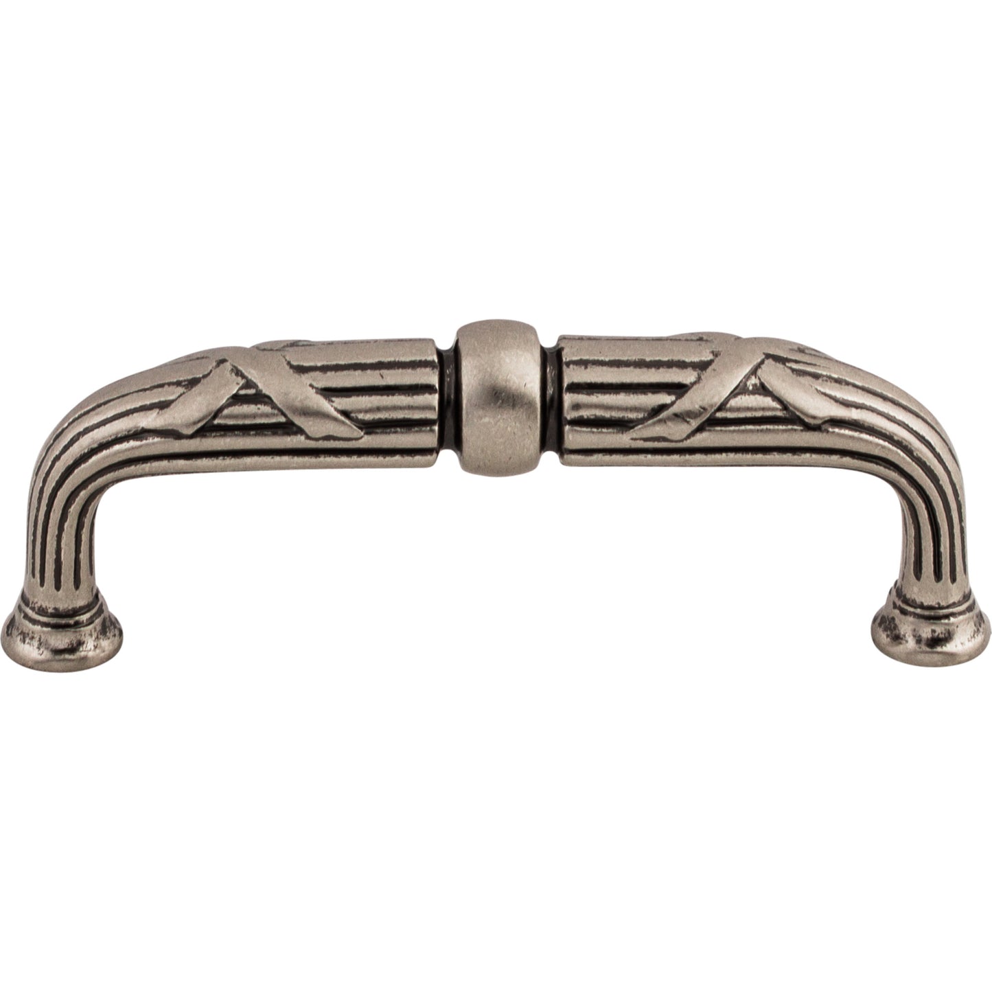 Top Knobs M935 Ribbon & Reed D Pull 3 3/4 Inch (c-c) Pewter Antique
