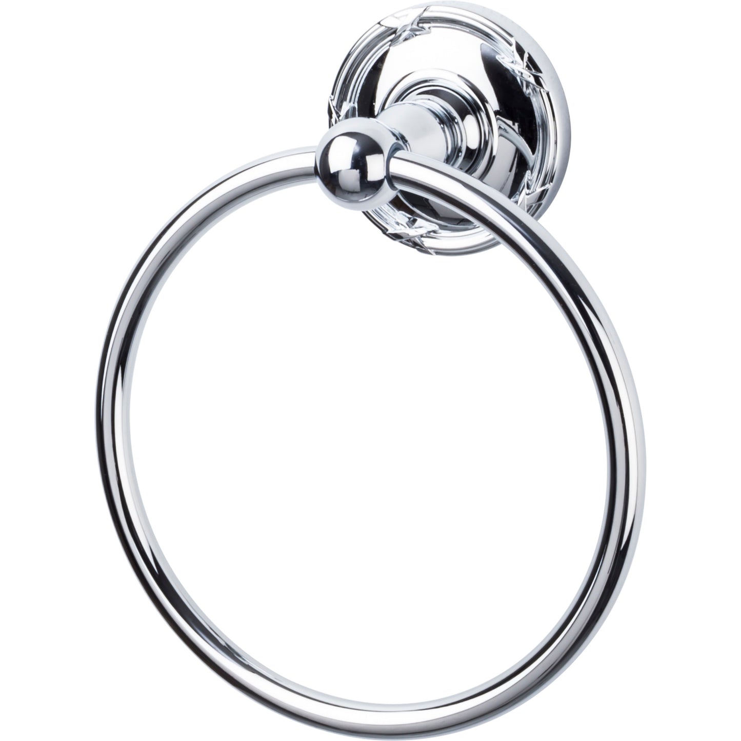 Top Knobs ED5PCE Edwardian Bath Ring Ribbon Backplate Polished Chrome