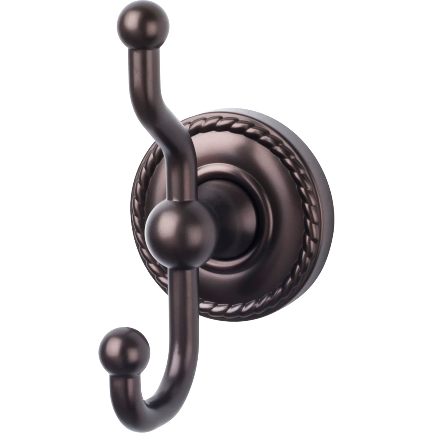 Top Knobs ED2ORBF Edwardian Bath Double Hook Rope Backplate Oil Rubbed Bronze