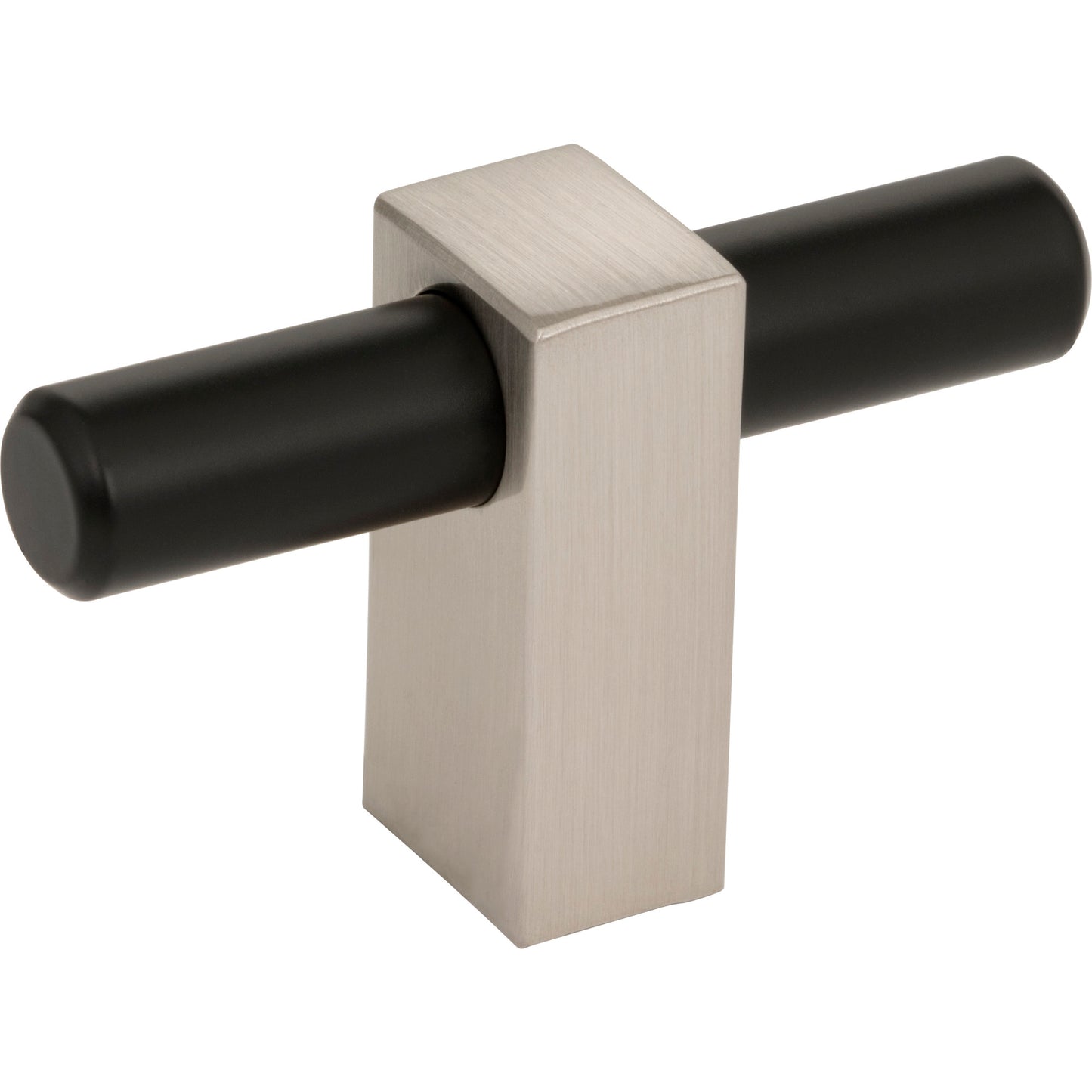 Jeffrey Alexander 478T Larkin 2 2-3/8" Overall Length Matte Black with Satin Nickel Larkin "T" Knob