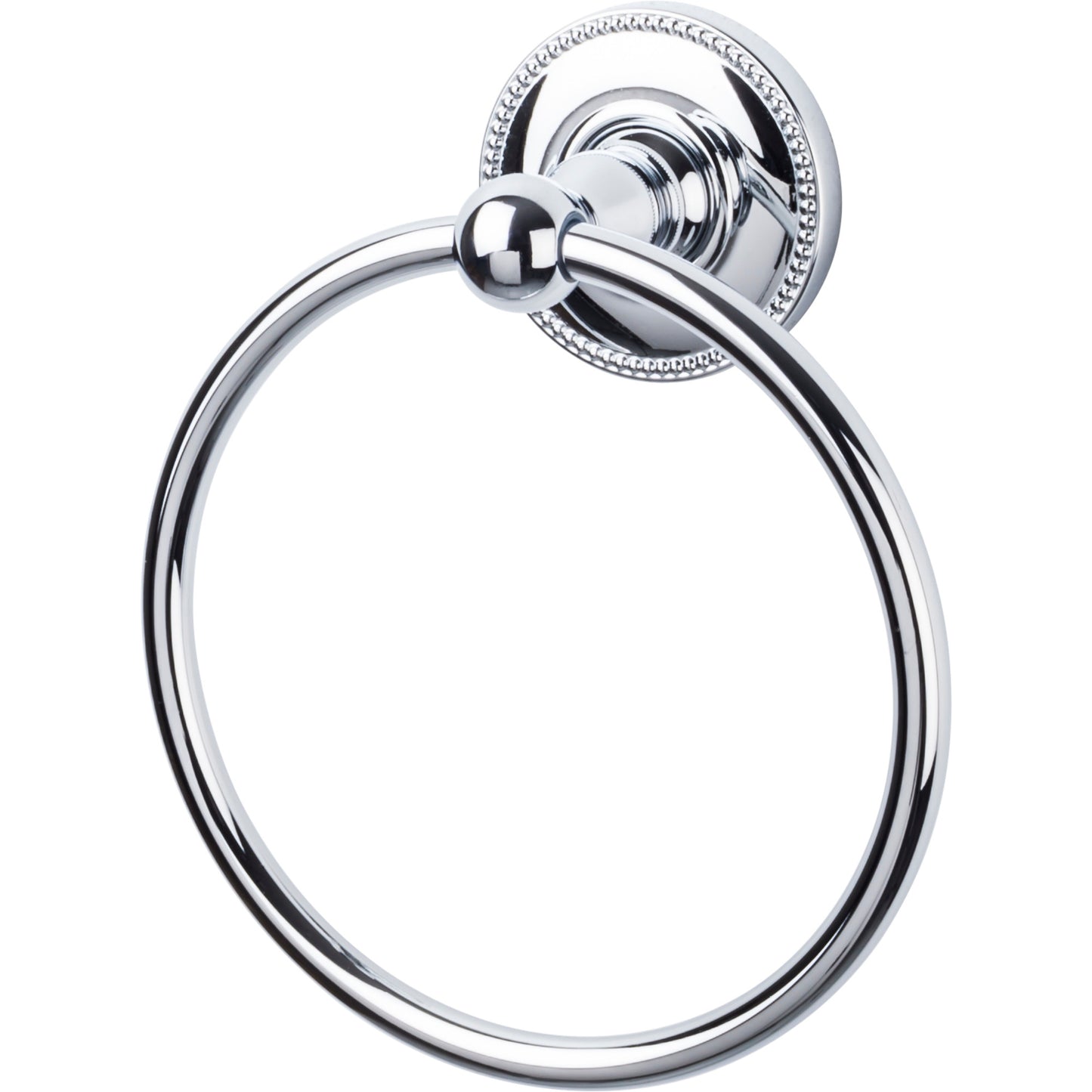 Top Knobs ED5PCA Edwardian Bath Ring Beaded Backplate Polished Chrome