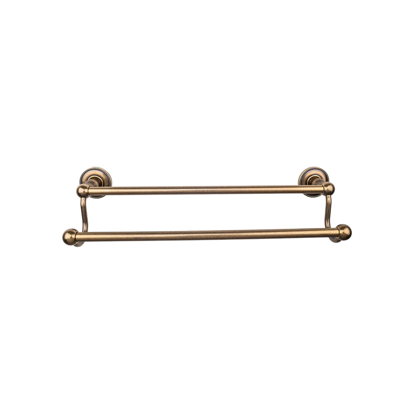 Top Knobs ED9GBZA Edwardian Bath Towel Bar 24 In. Double - Beaded Bplate German Bronze