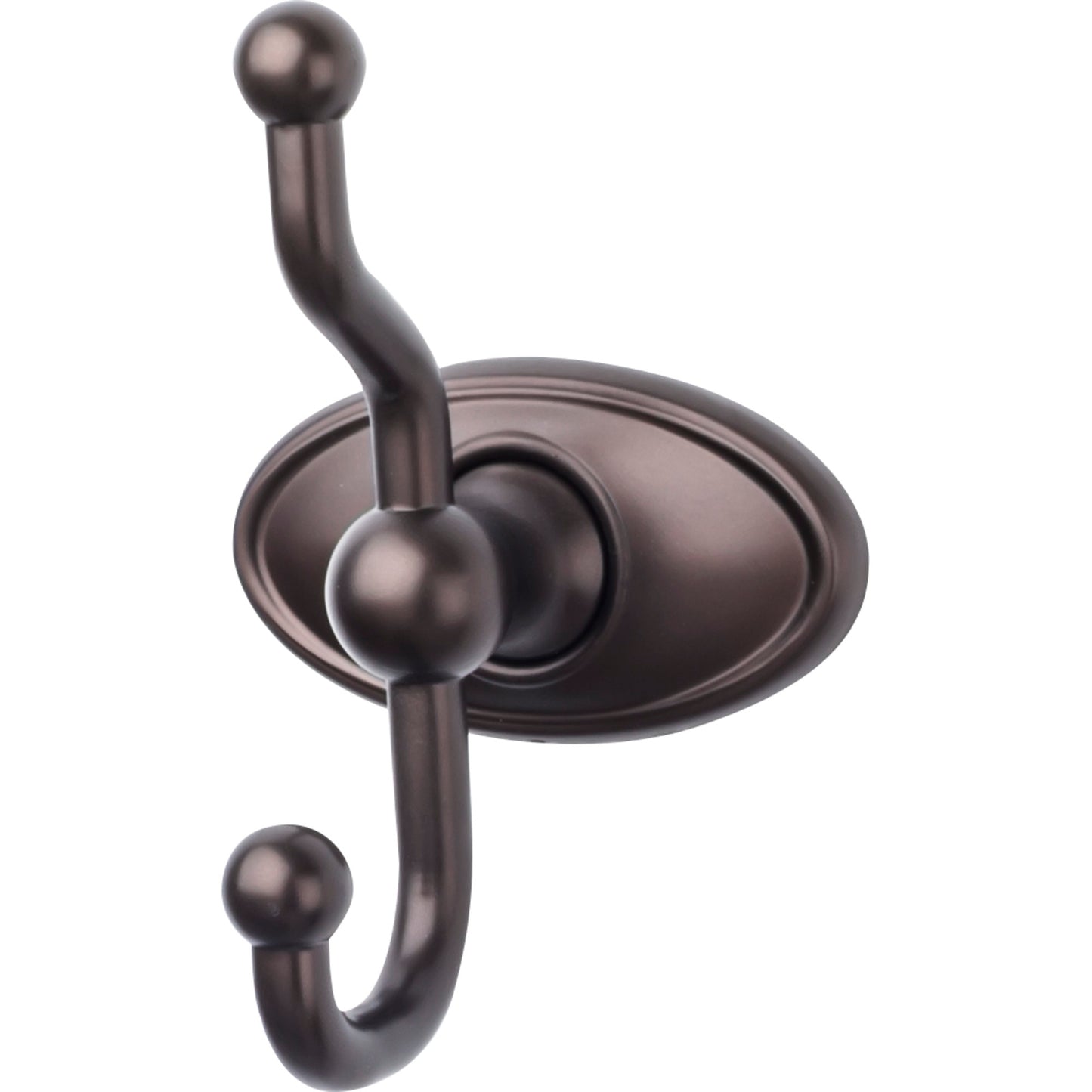 Top Knobs ED2ORBC Edwardian Bath Double Hook Oval Backplate Oil Rubbed Bronze