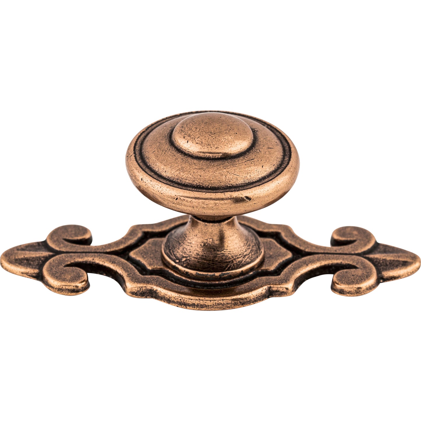 Top Knobs M231 Canterbury Knob 1 1/4 Inch w/Backplate Old English Copper