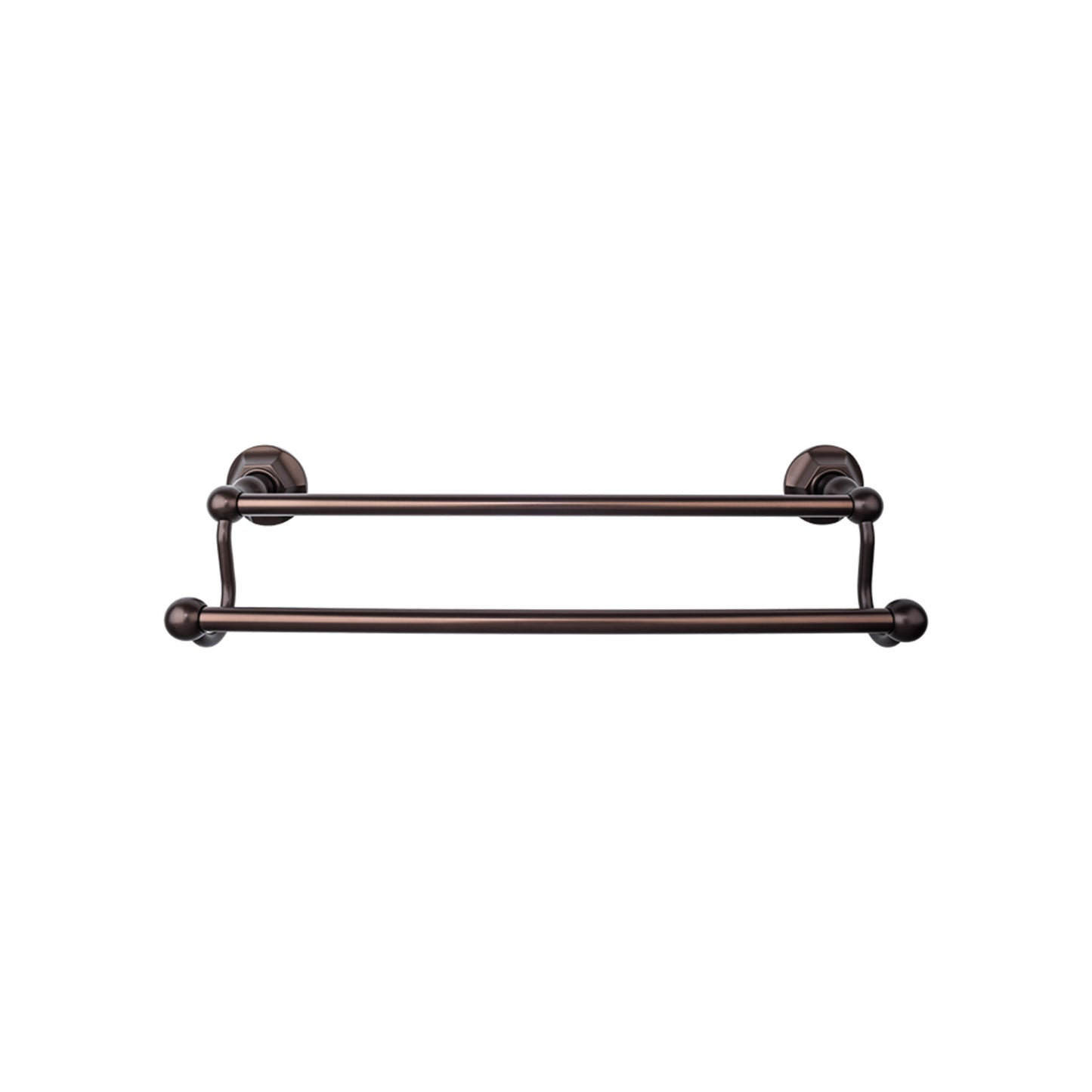 Top Knobs ED9ORBB Edwardian Bath Towel Bar 24 Inch Double - Hex Backplate Oil Rubbed Bronze