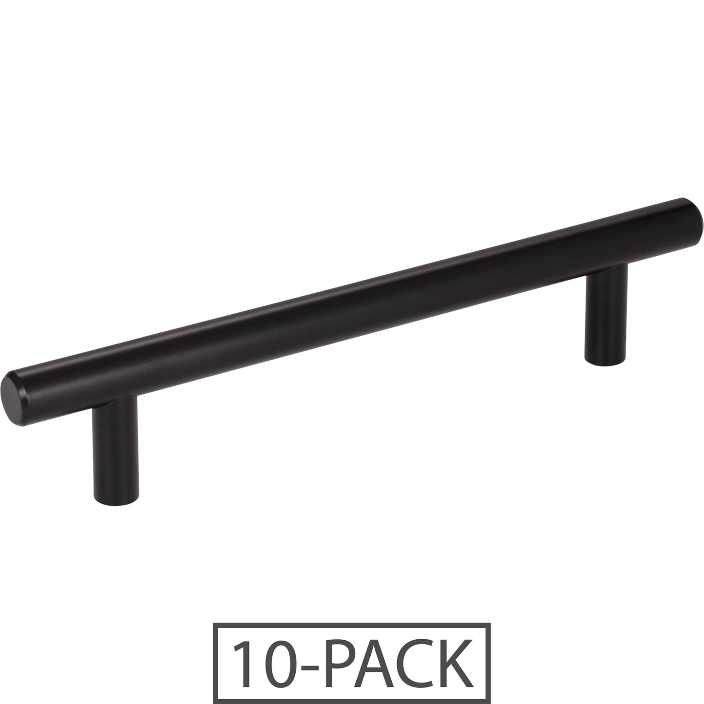 Elements 176-10 Naples 10-Pack of the 176 mm (6-15/16") Overall Length 7/16" Diameter Steel Cabinet Bar Pull with Beveled Ends. Holes are 128 mm center-to-center.
