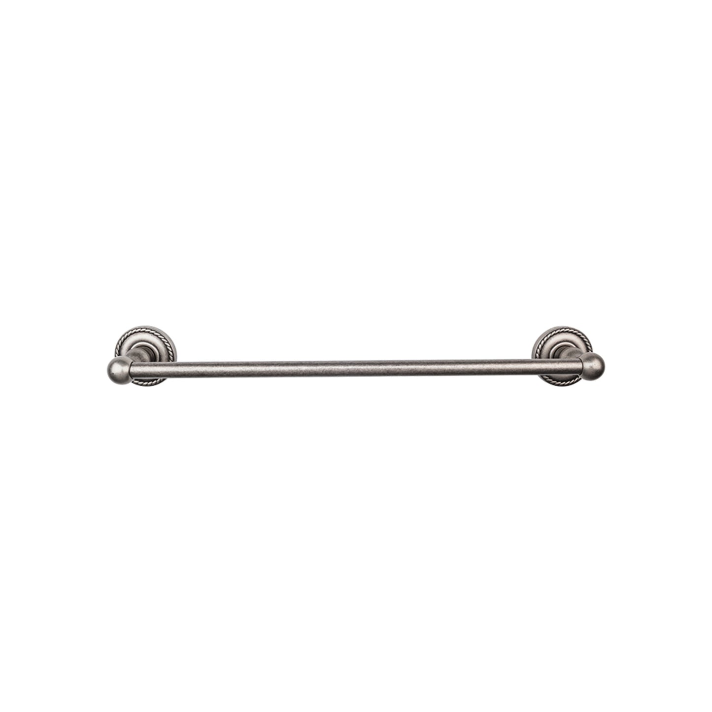 Top Knobs ED8APF Edwardian Bath Towel Bar 24 In. Single - Rope Backplate Antique Pewter